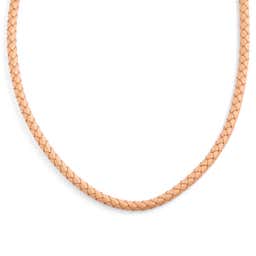 5 mm Orange Leather Woven Necklace