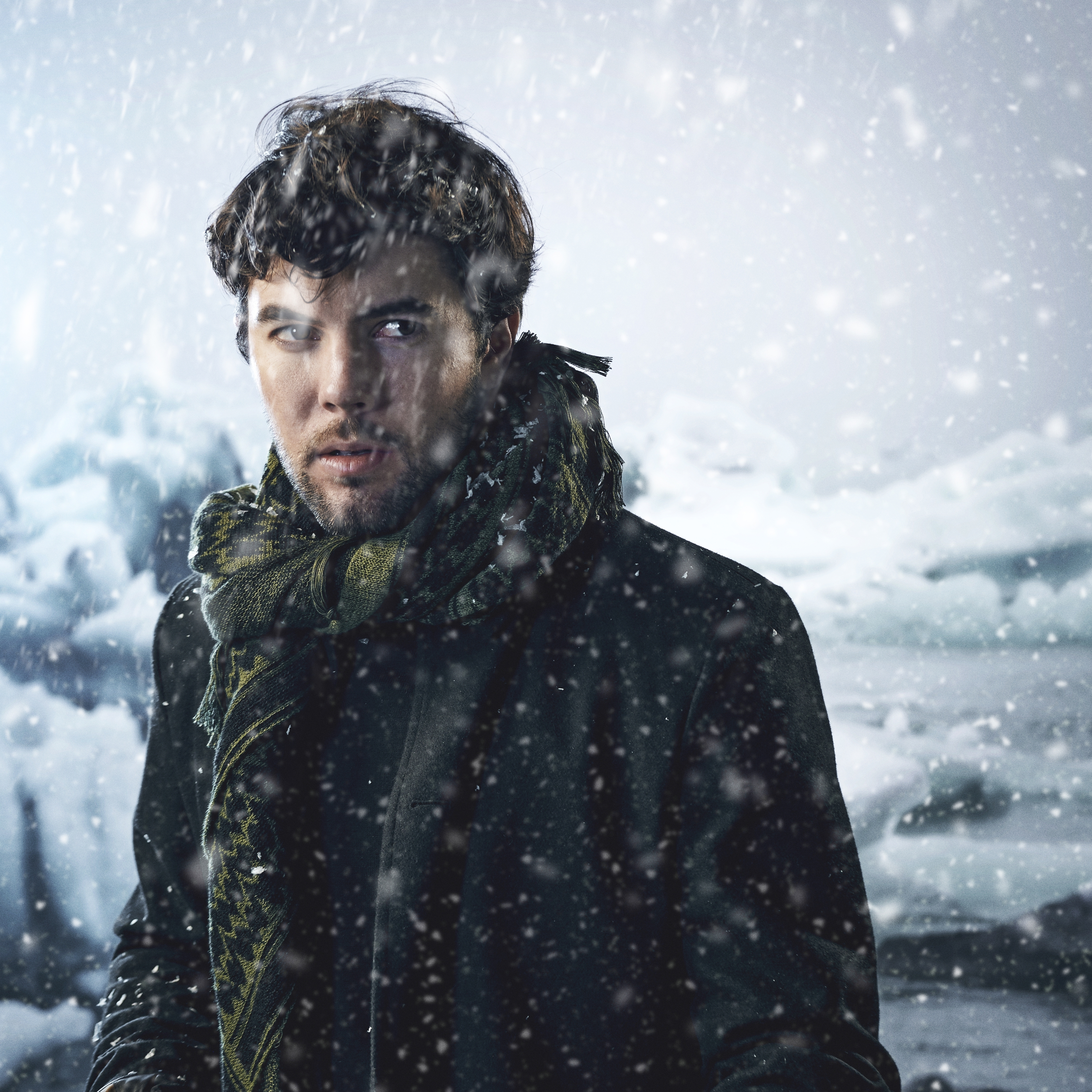 Eșarfă în carouri în nuanțe de negru și verde măsliniu - 3