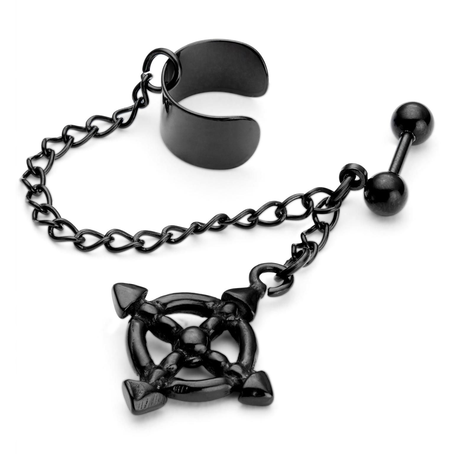 Stuurwiel Oorbel met Manchet & Ketting Stuurwiel Oorbel met Manchet & Ketting