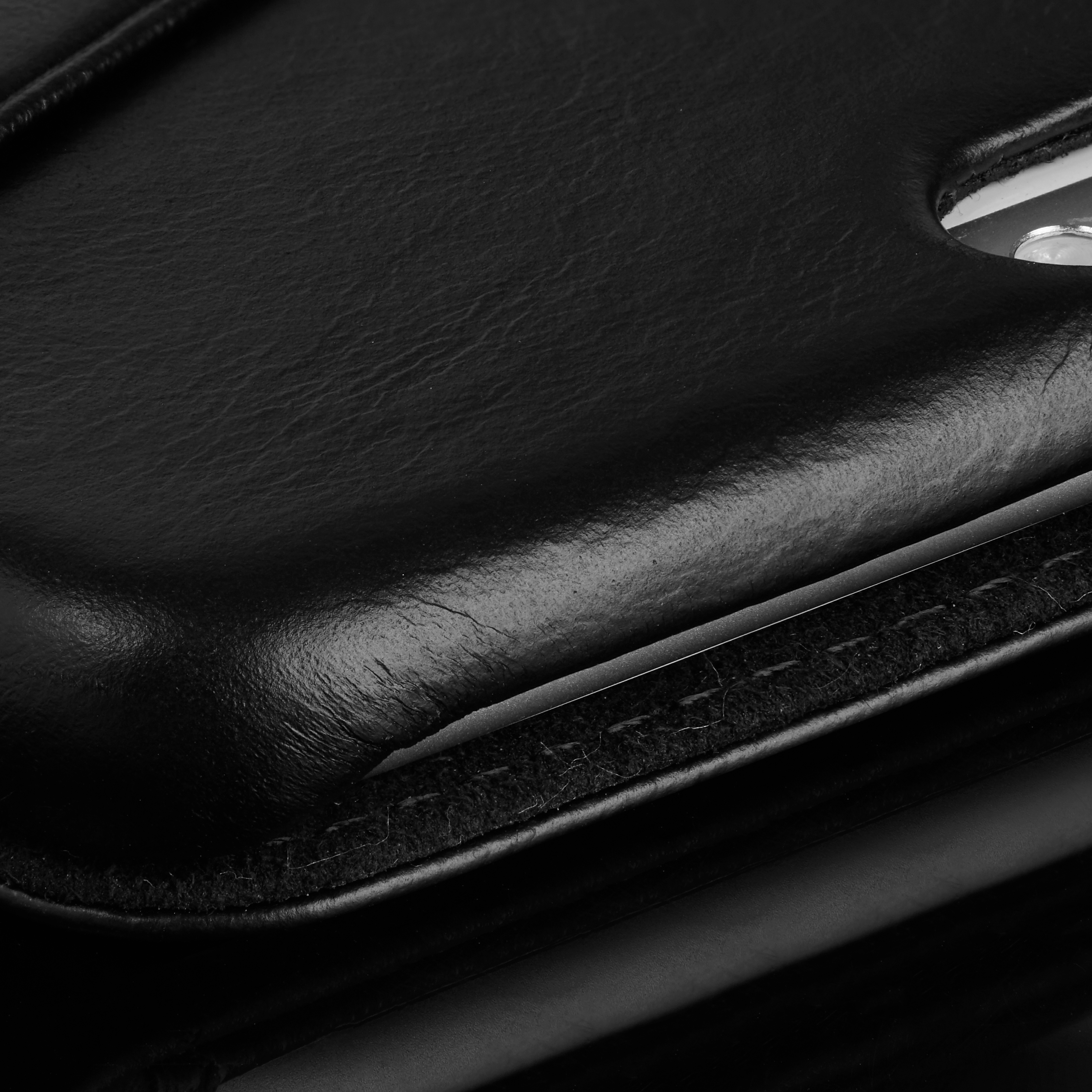 iPhone 6 Black Leather Flip Case - 5