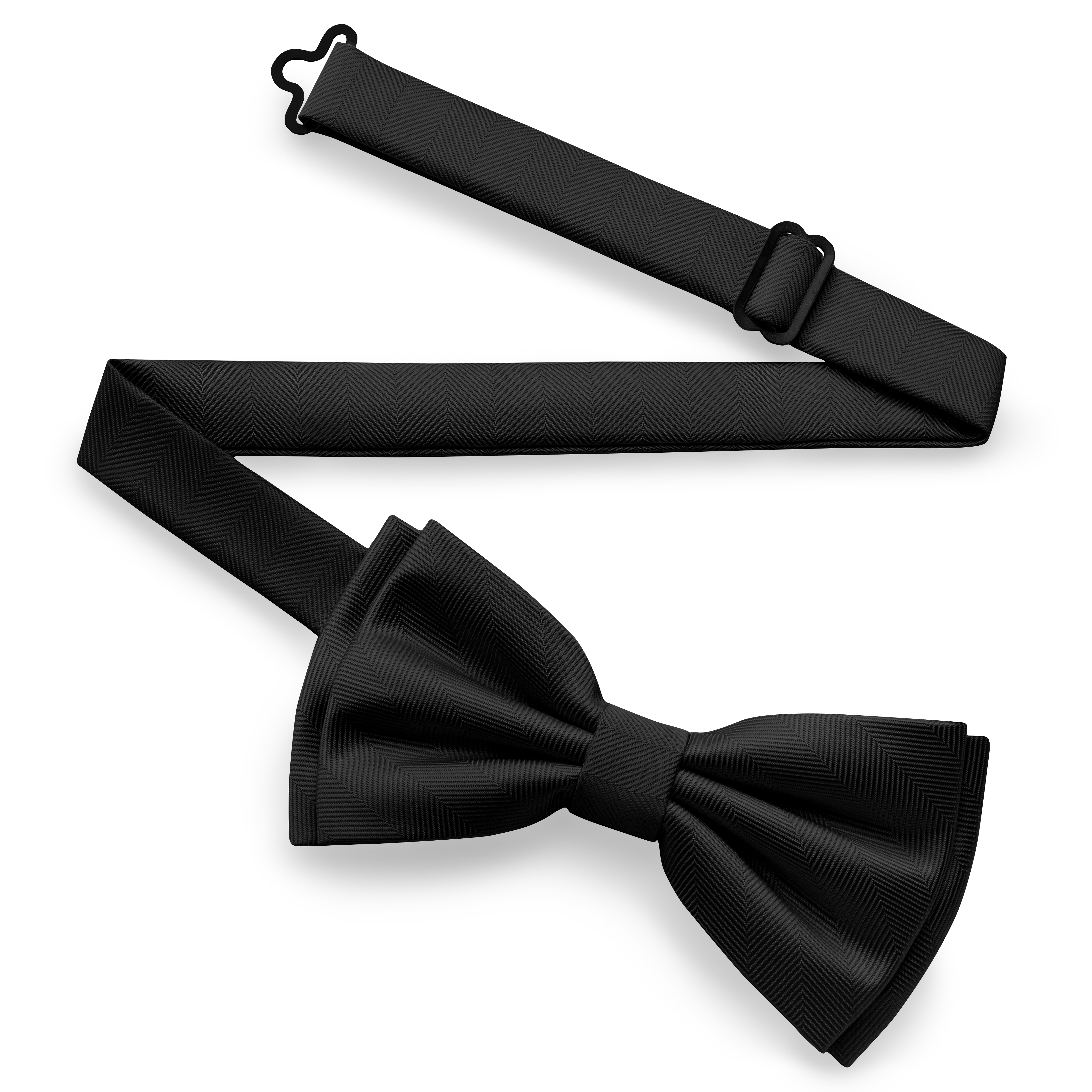 Nœud papillon à chevrons prénoué noir - 2