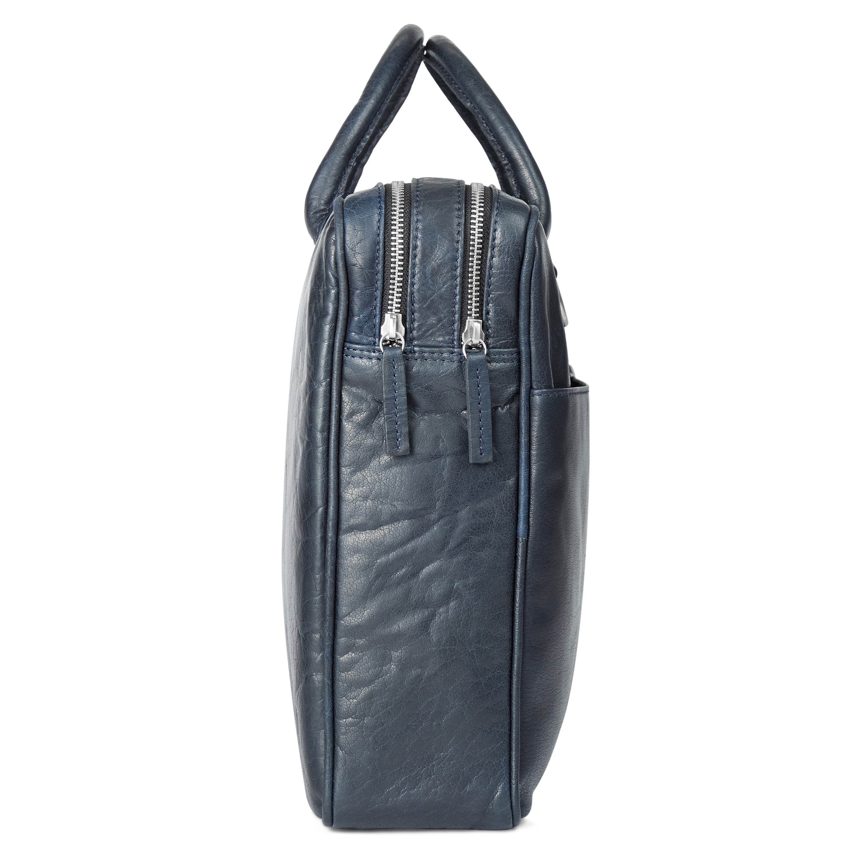 Montreal Marineblå Skinnveske med Dobbel Glidelås - 5