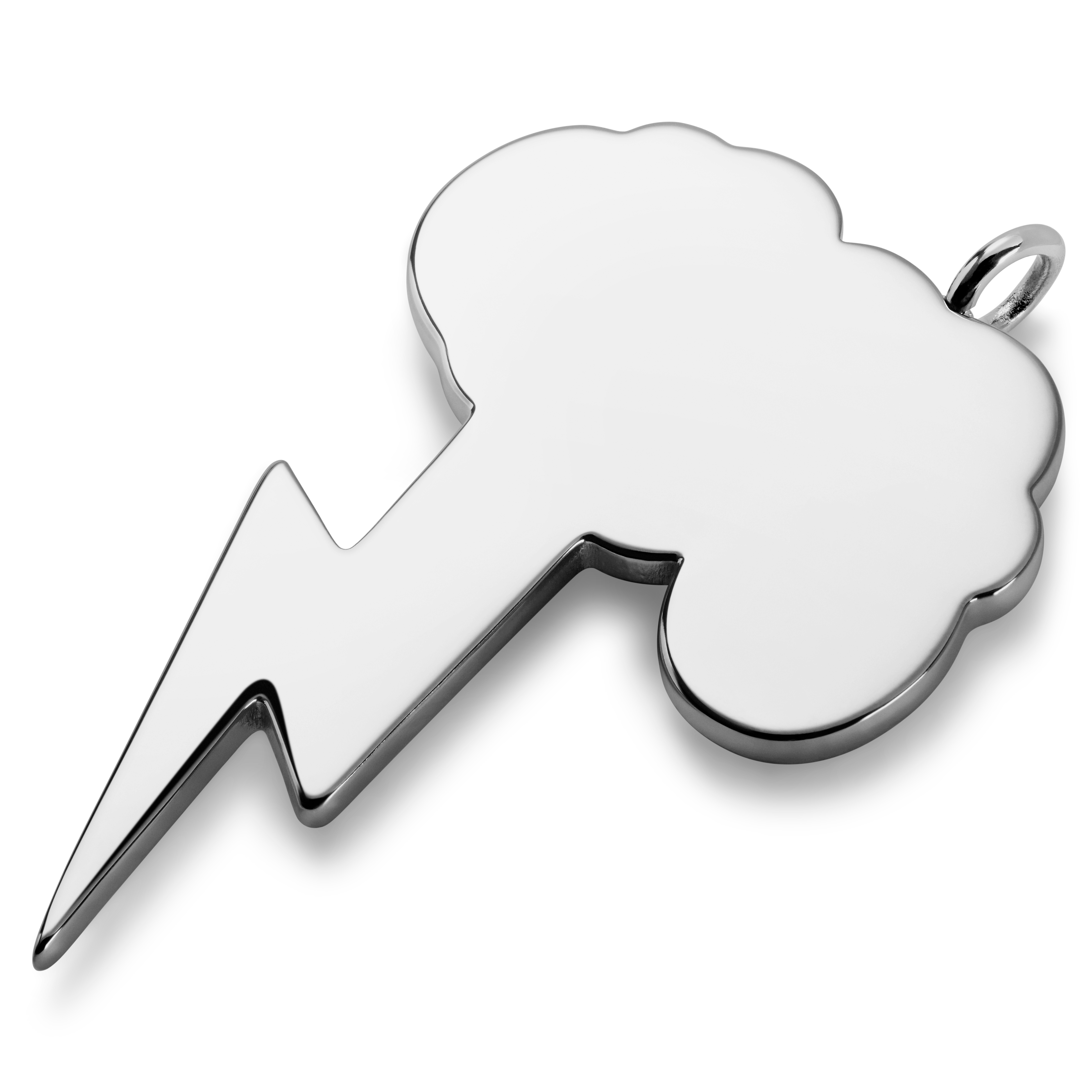 Jaygee | Silver-tone Stainless Steel Lightning Pendant - 3