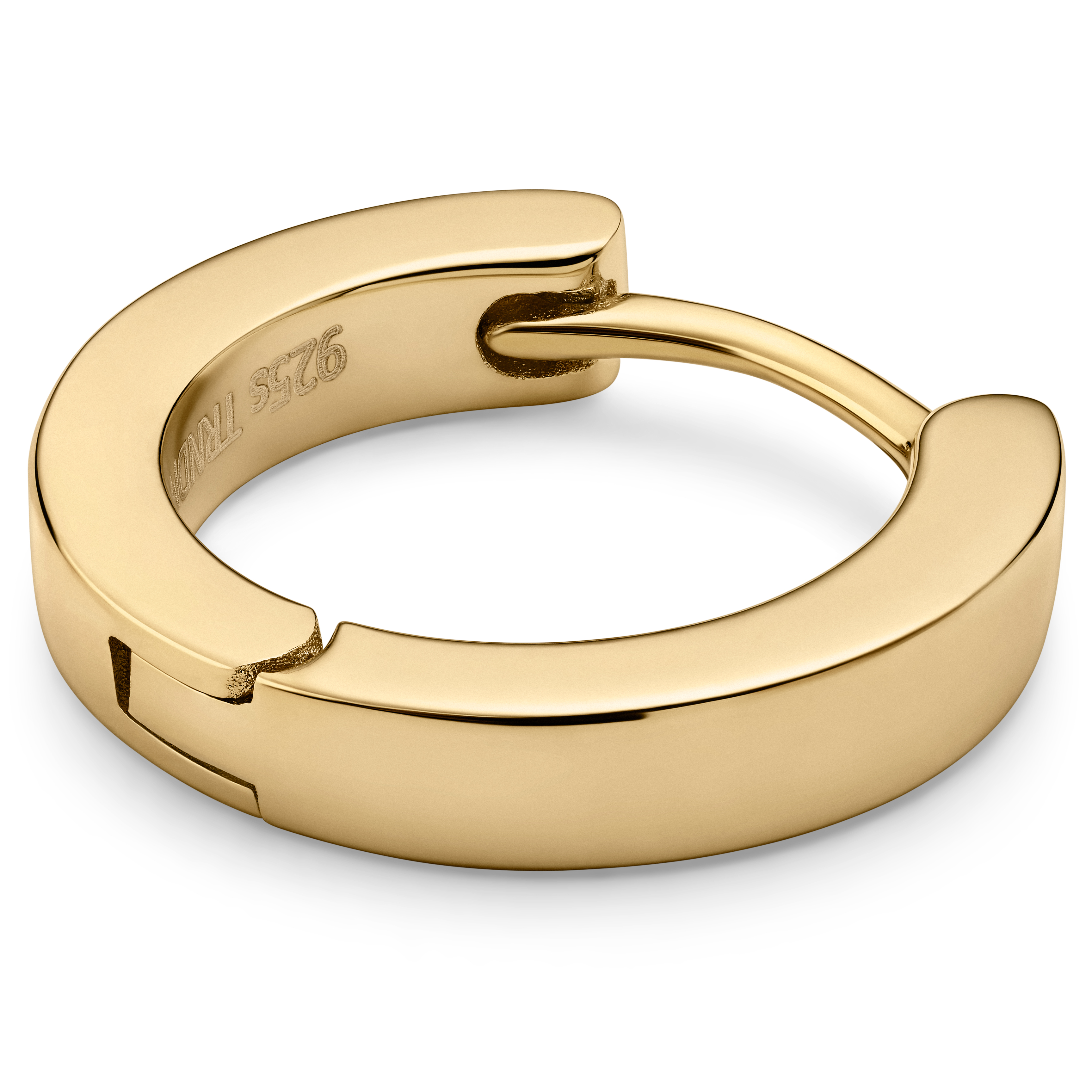 Argentia | Brinco Argola Plano em Prata de Lei Banhada a Ouro 14K