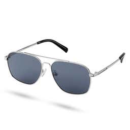 Thea | Silver-Tone & Smoke Grey Stainless Steel Sunglasses