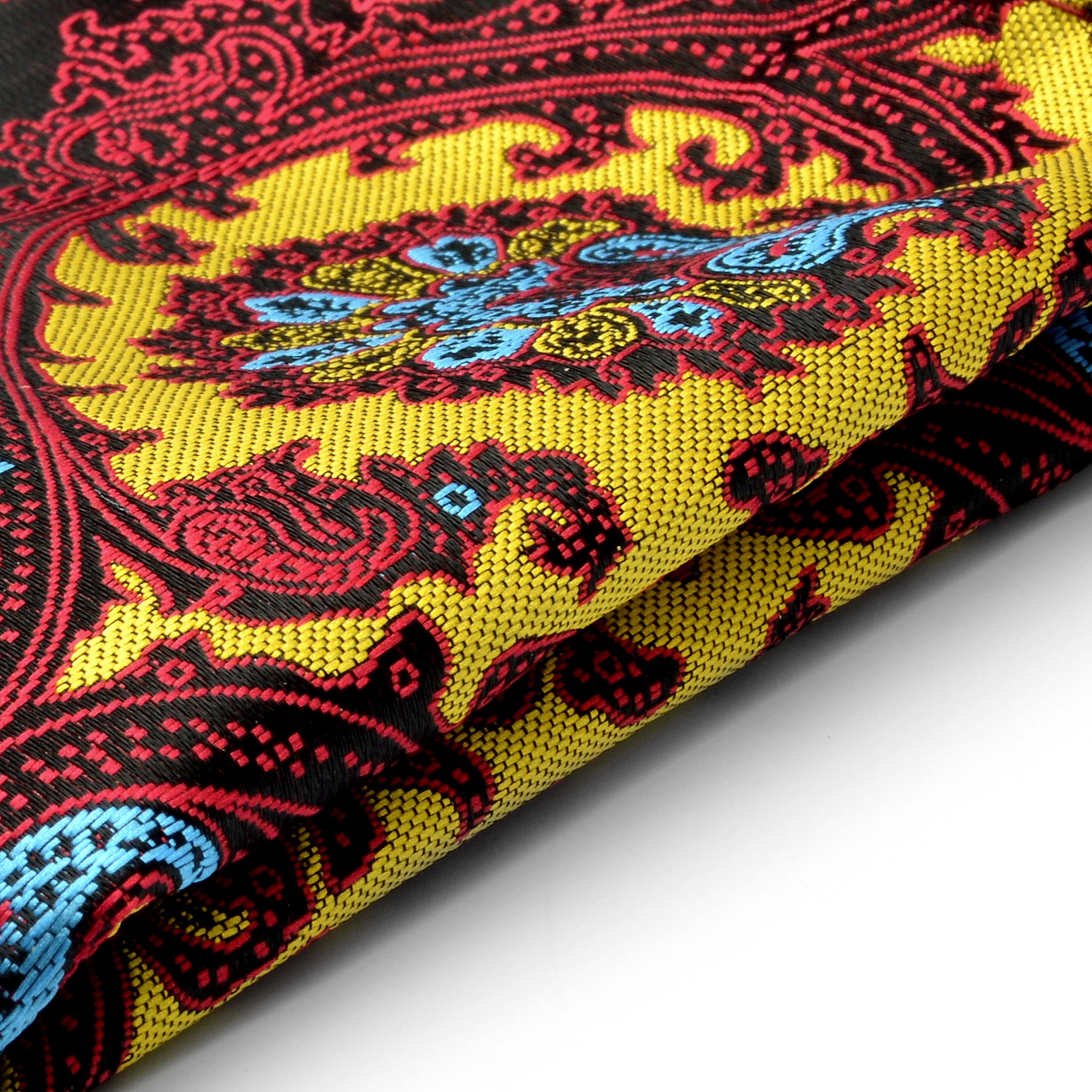 Bordeaux Mønstret Silke Lommeklud - 2