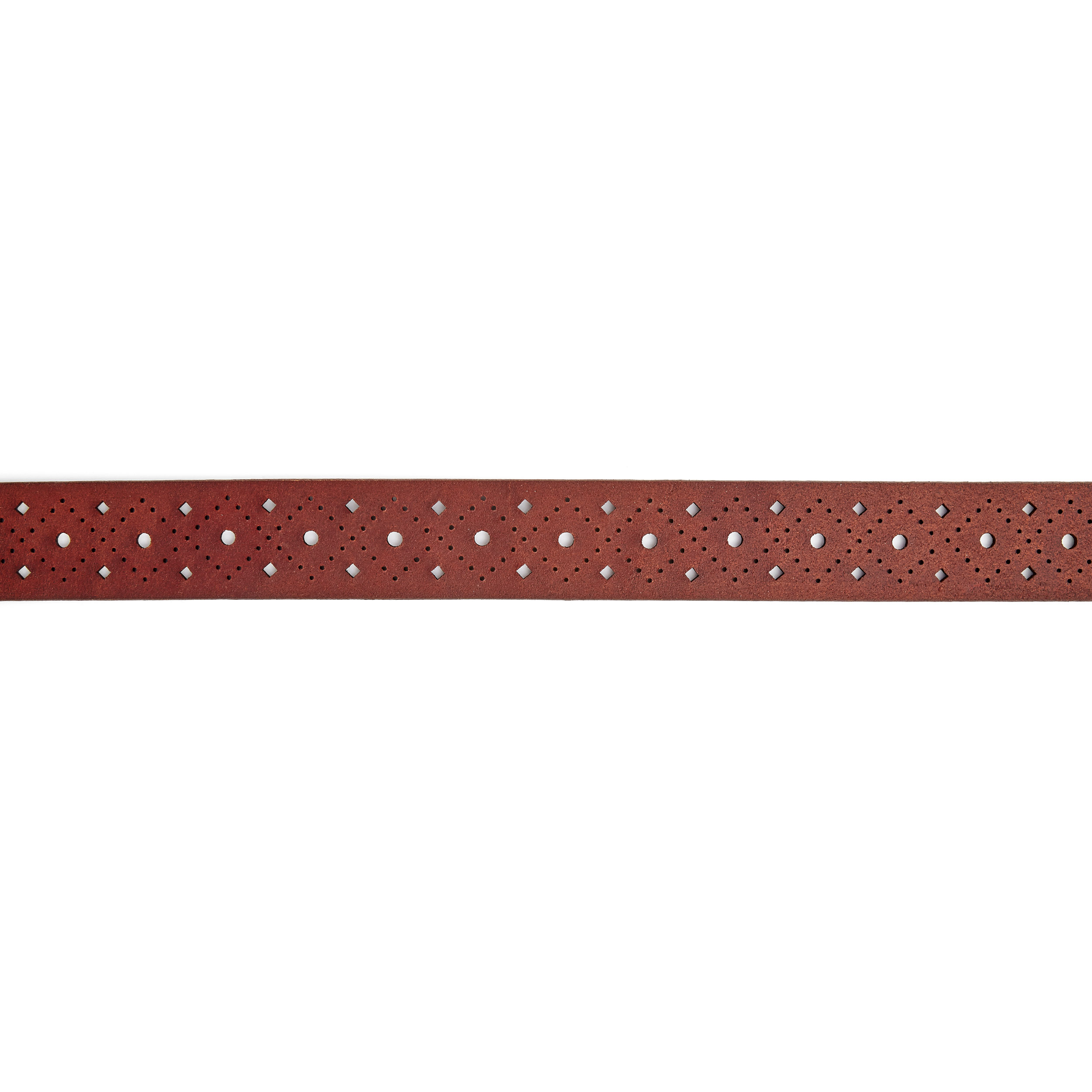 Patterned Brown Leather Belt - 3