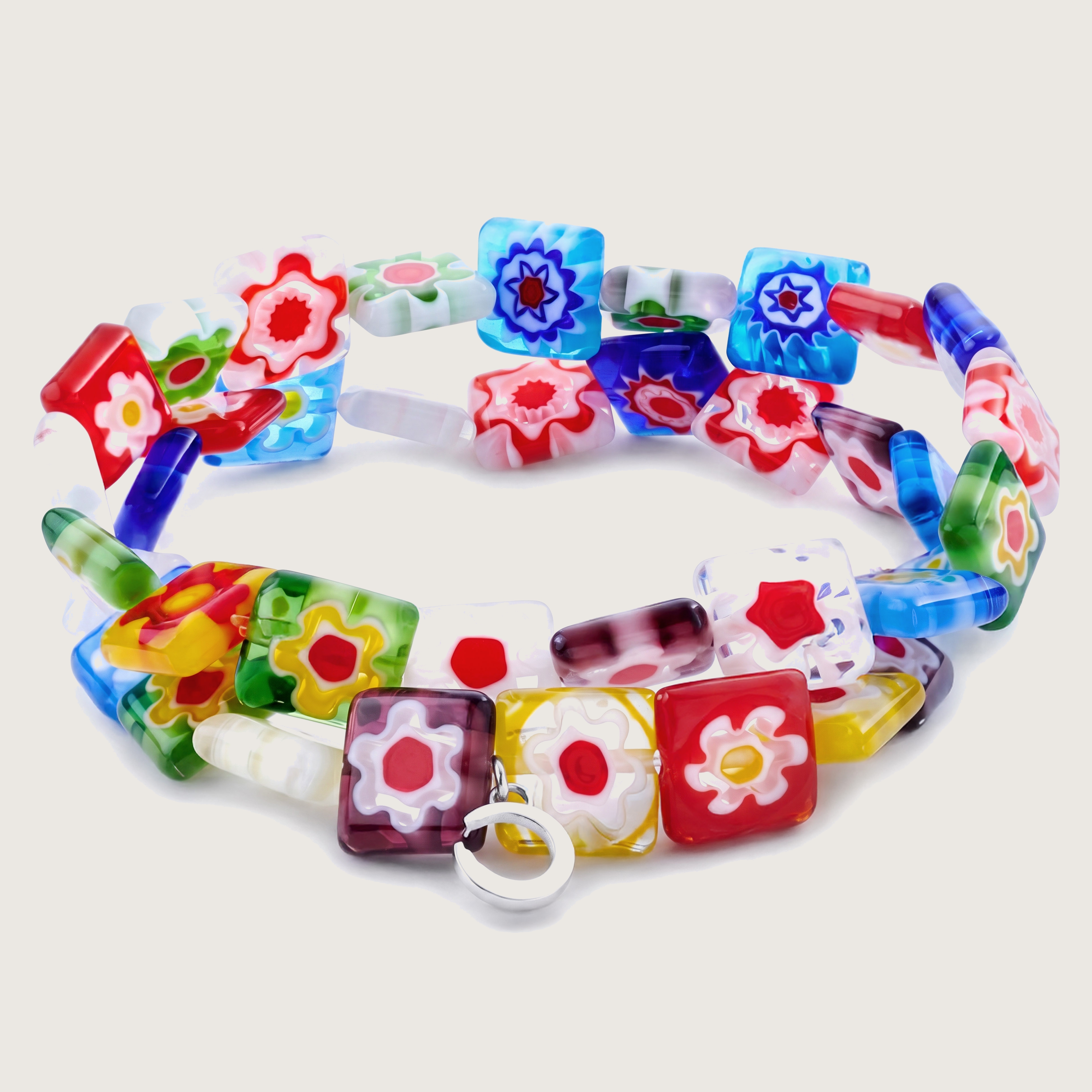 youchanmonchi様　ハンドメイド　ガラスビーズブレスレット Pearlmania | Mosaic Cube マルチカラーガラスビーズ ブレスレット