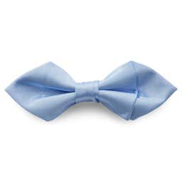 Shiny Baby Blue Basic Pointy Pre-Tied Bow Tie