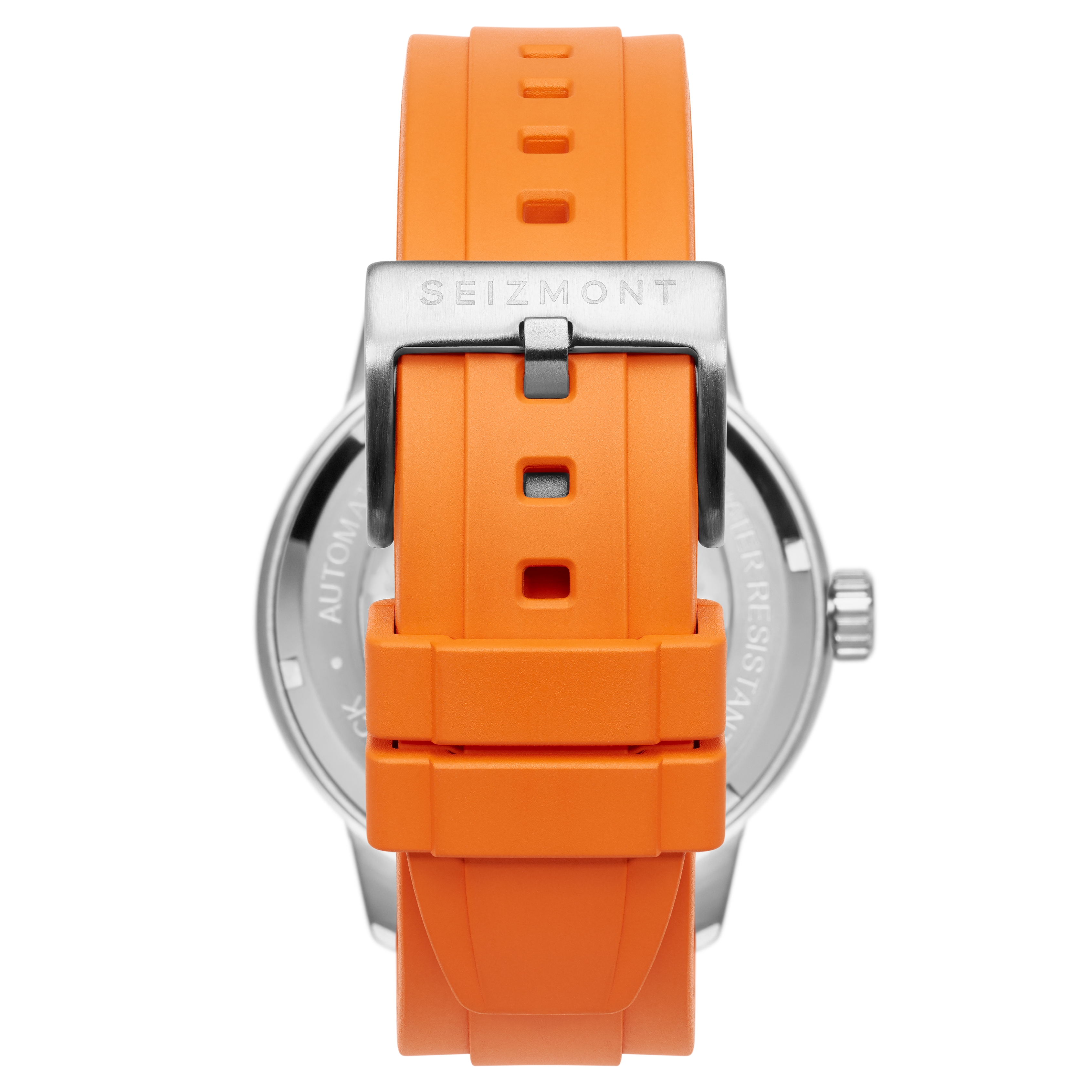 Dante II | Montre squelette orange avec bracelet en caoutchouc - 4