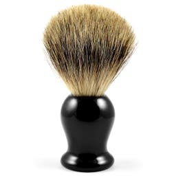 Pennello da barba Pure Badger in tasso con manico in resina nero