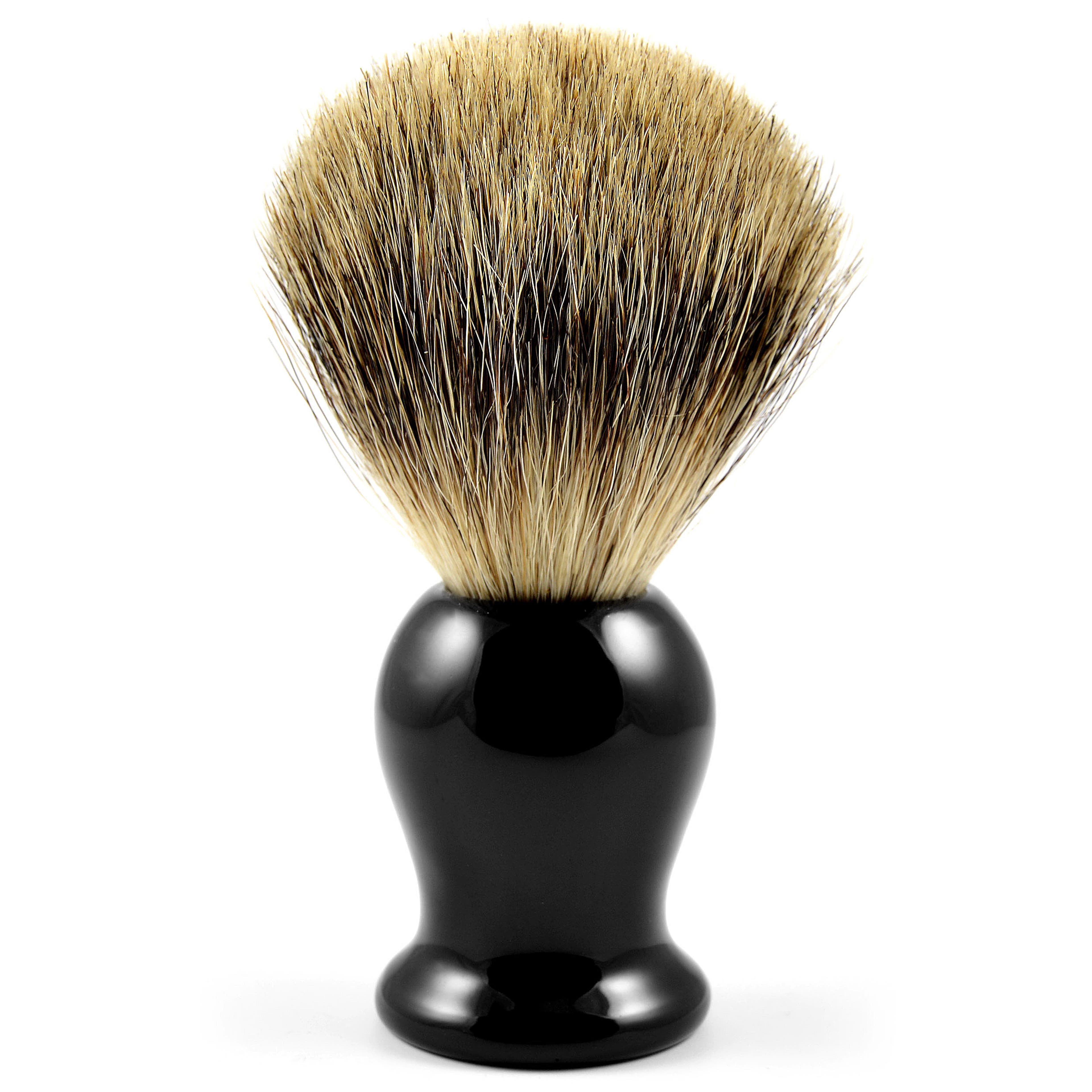 Pennello da barba Pure Badger in tasso con manico in resina nero