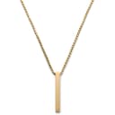 Matte Gold-Tone Stainless Steel Bar Pendant Necklace Matte Gold-Tone Stainless Steel Bar Pendant Necklace