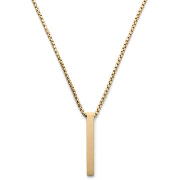 Colar com Pendente em Barra em Aço Inoxidável Dourado Mate Colar com Pendente em Barra em Aço Inoxidável Dourado Mate