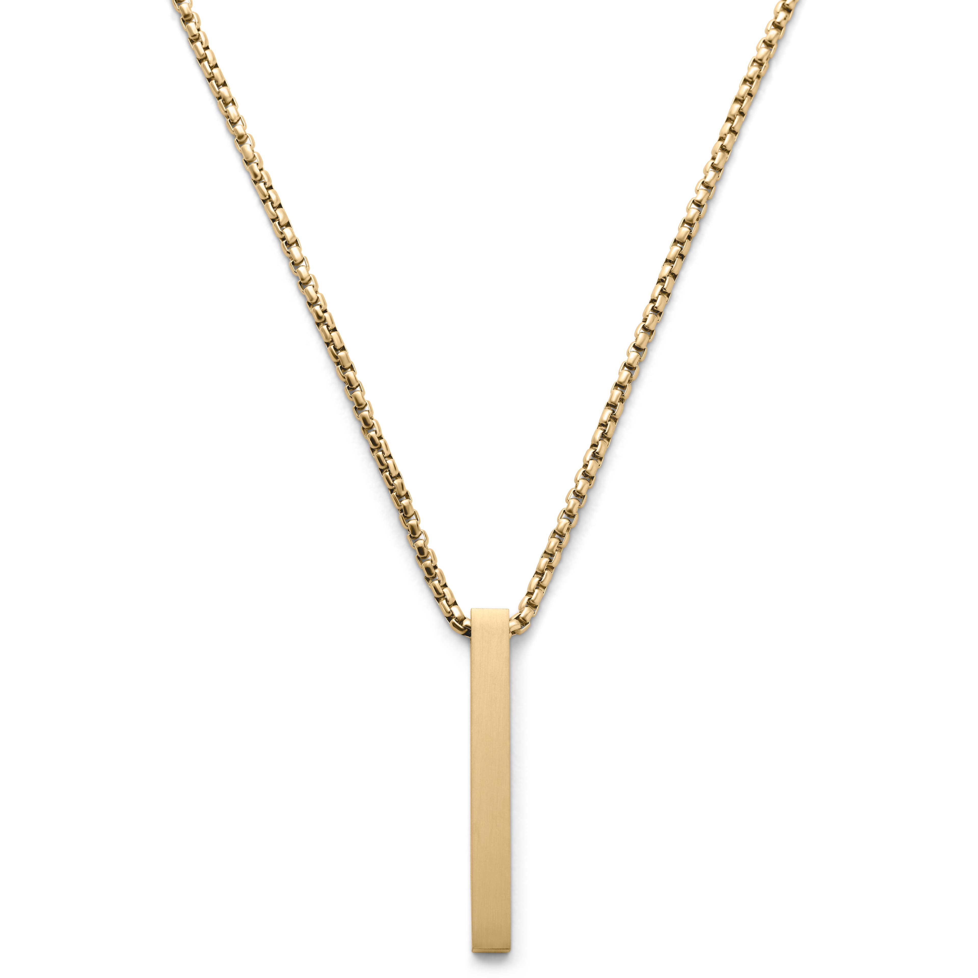 Collar con colgante de barra de acero inoxidable en tono dorado mate Collar con colgante de barra de acero inoxidable en tono dorado mate