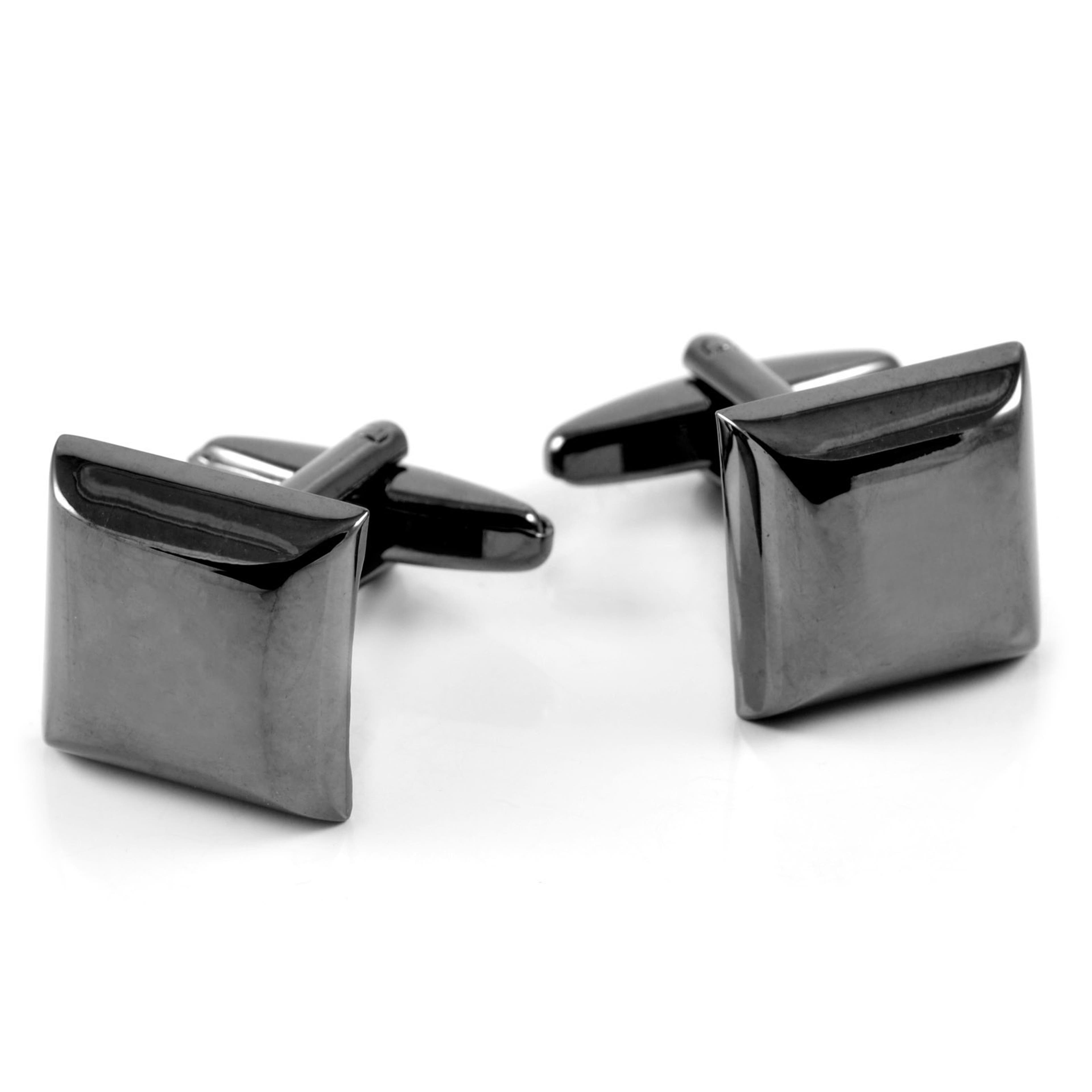 Black Rounded Square Cufflinks