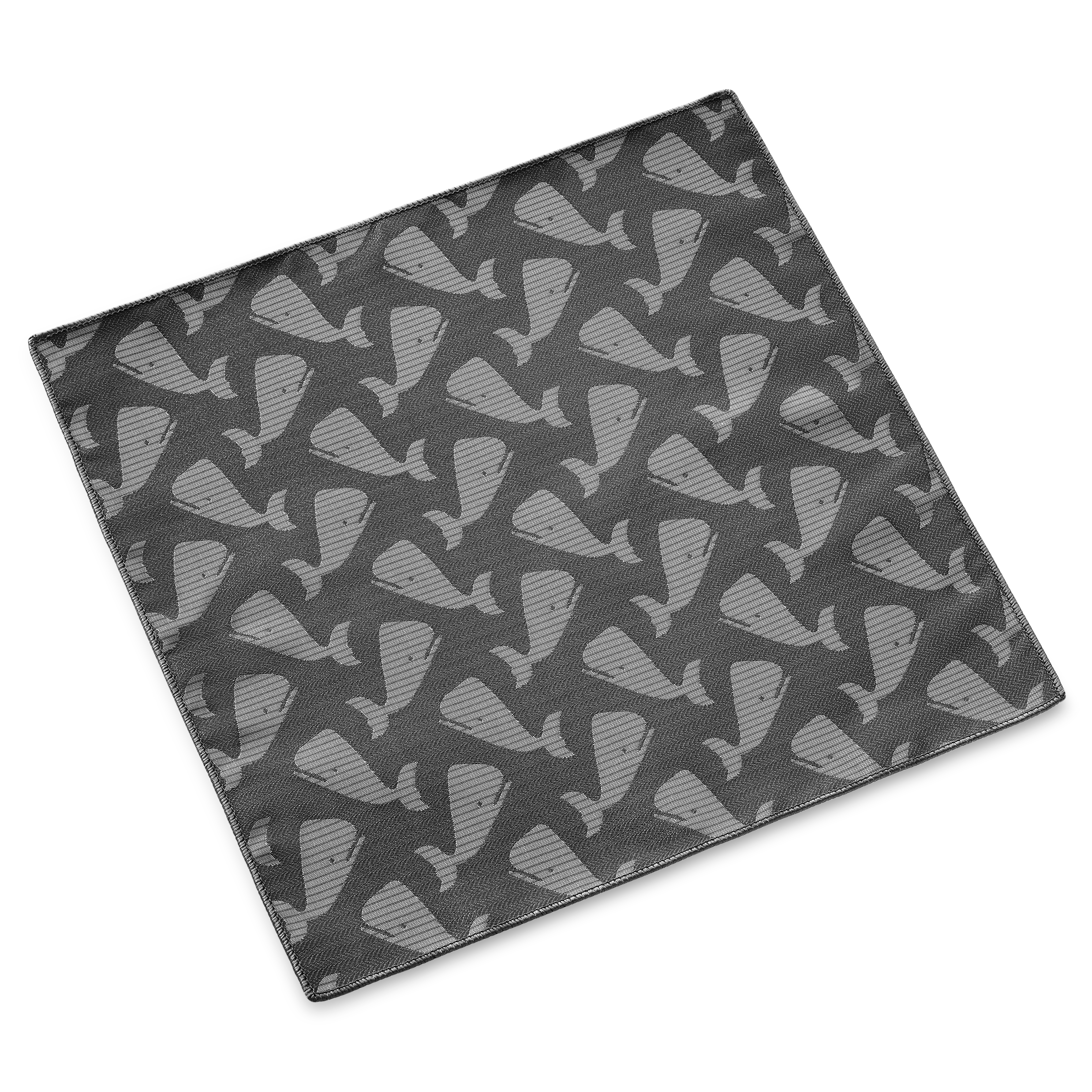 Zoikos | Šedý kapesníček do saka s velrybami - 2