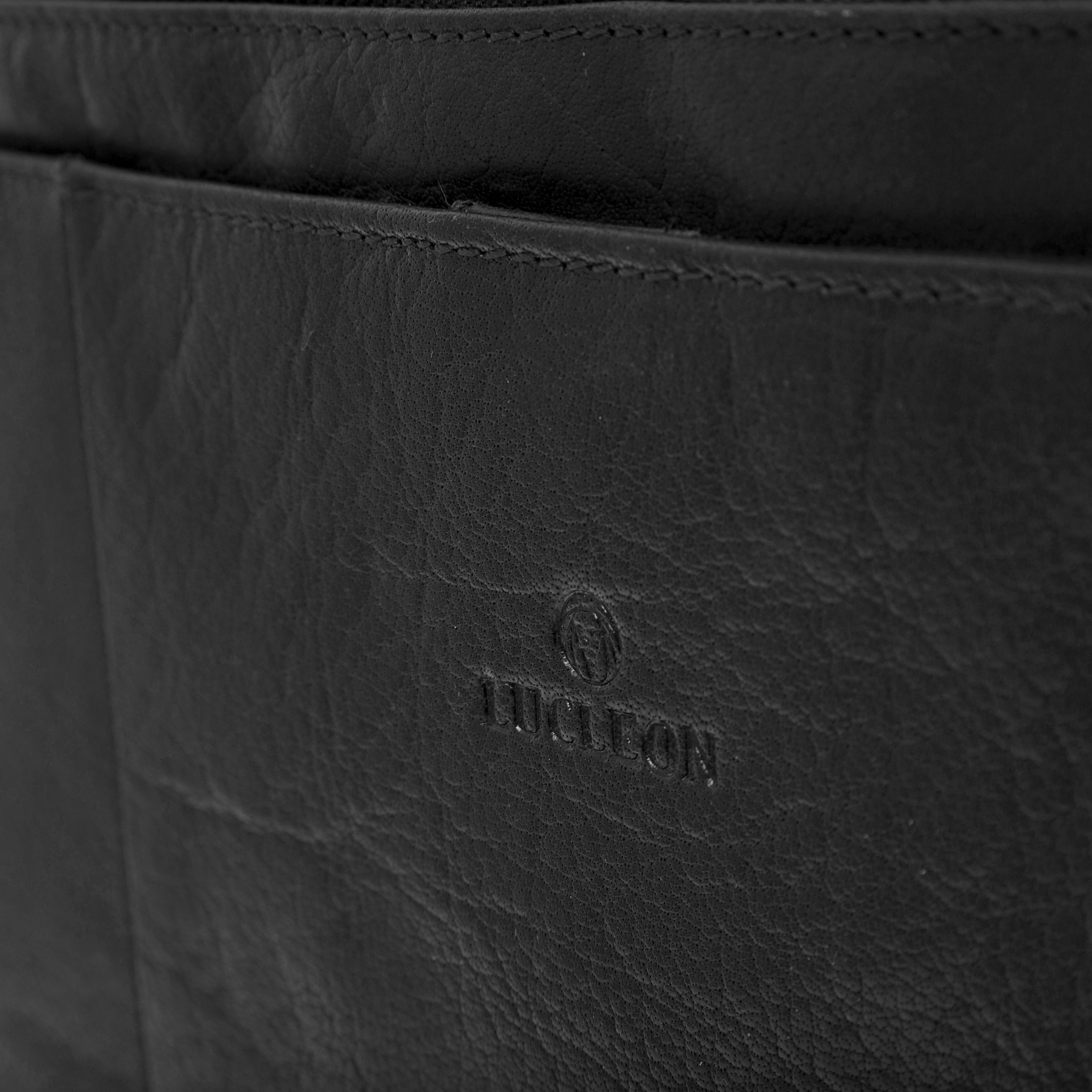 Montreal Extra Große Schwarze Leder-Laptop-Tasche - 15
