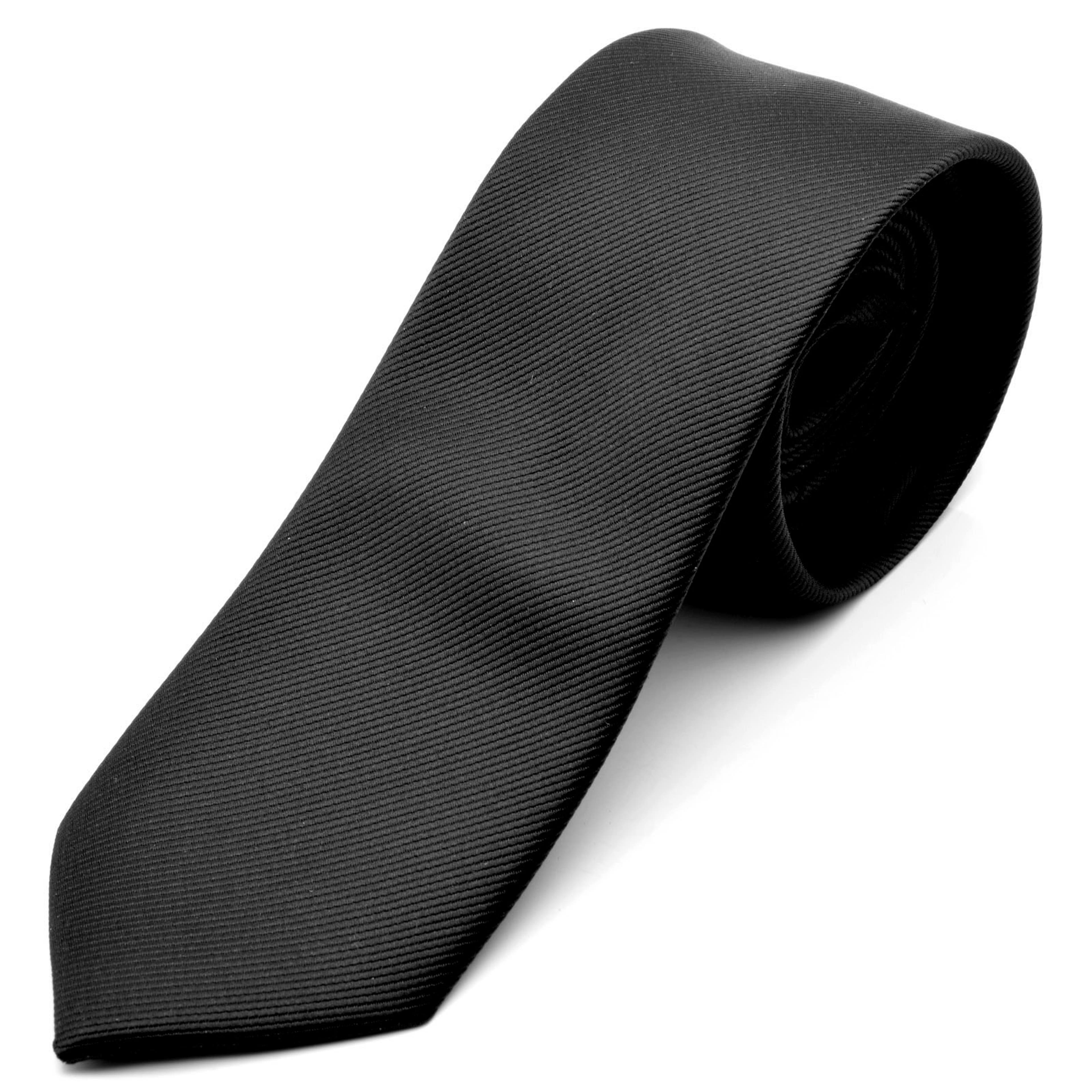 Corbata negra clásica con rayas