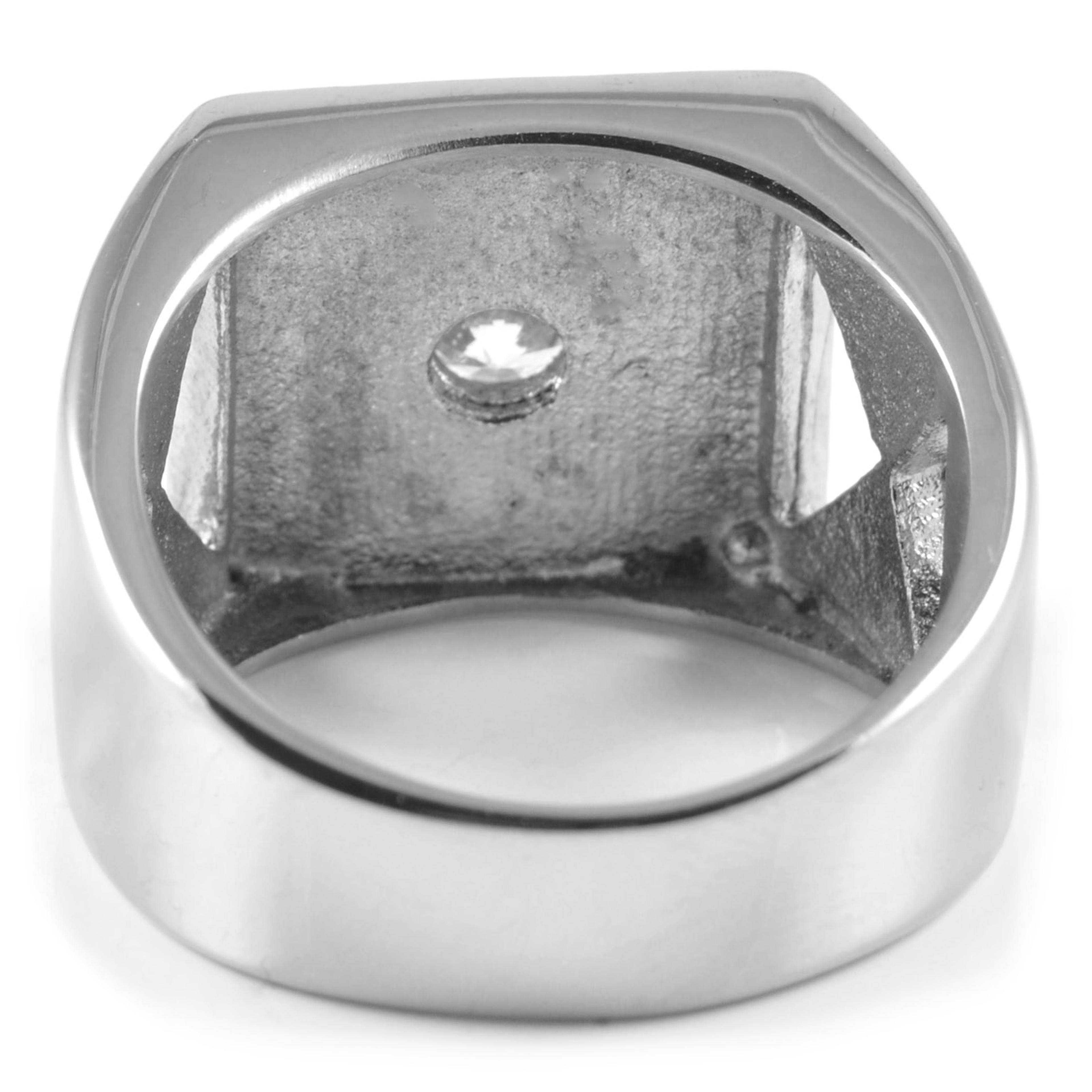 Ατσάλινο Δαχτυλίδι Royal Clear Zirconia - 4