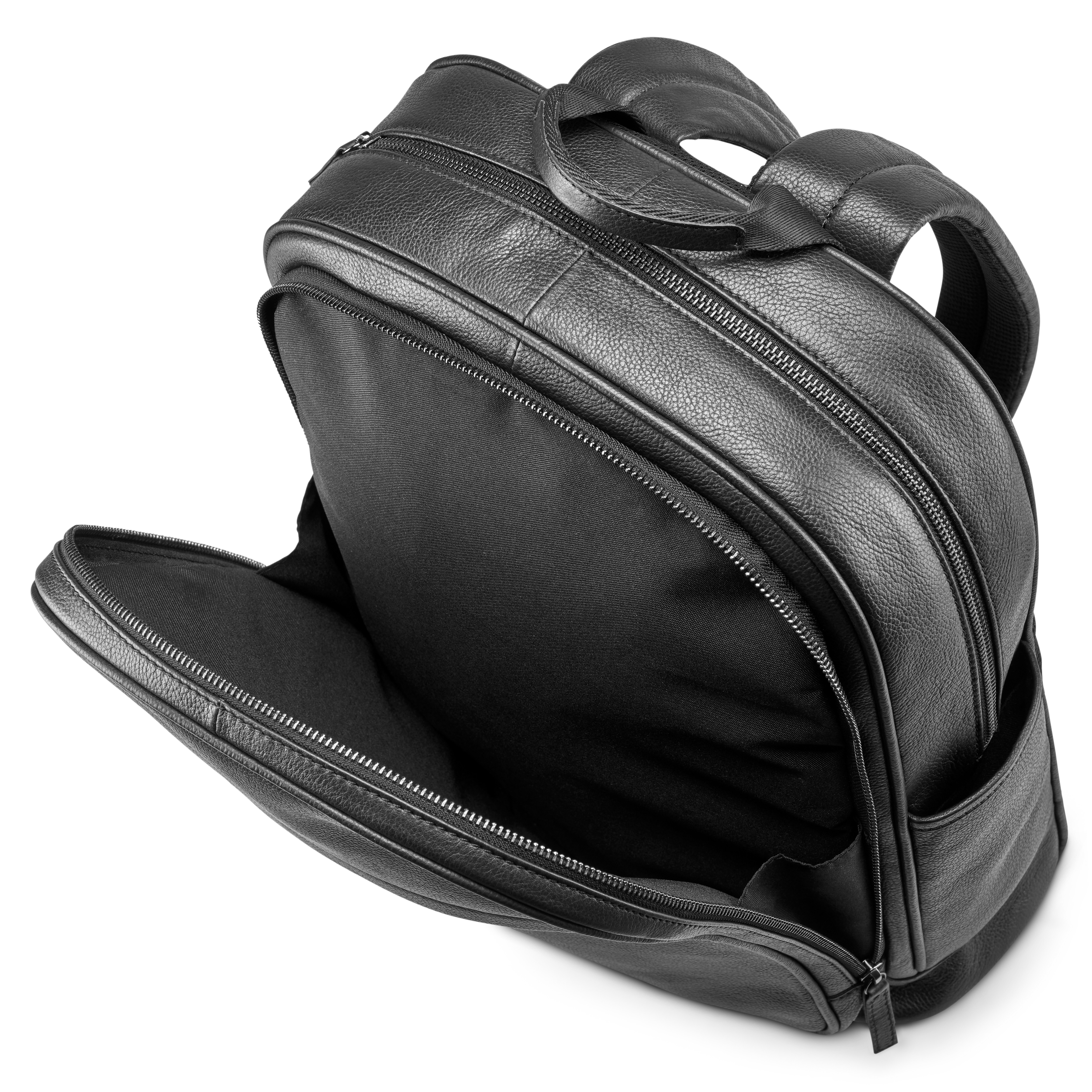 Sort Laptop Ryggsekk av Fullnarvet Skinn - 4