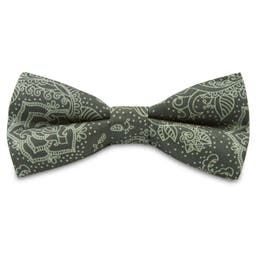 Boho | Forest Green Floral Paisley Silk Pre-Tied Bow Tie