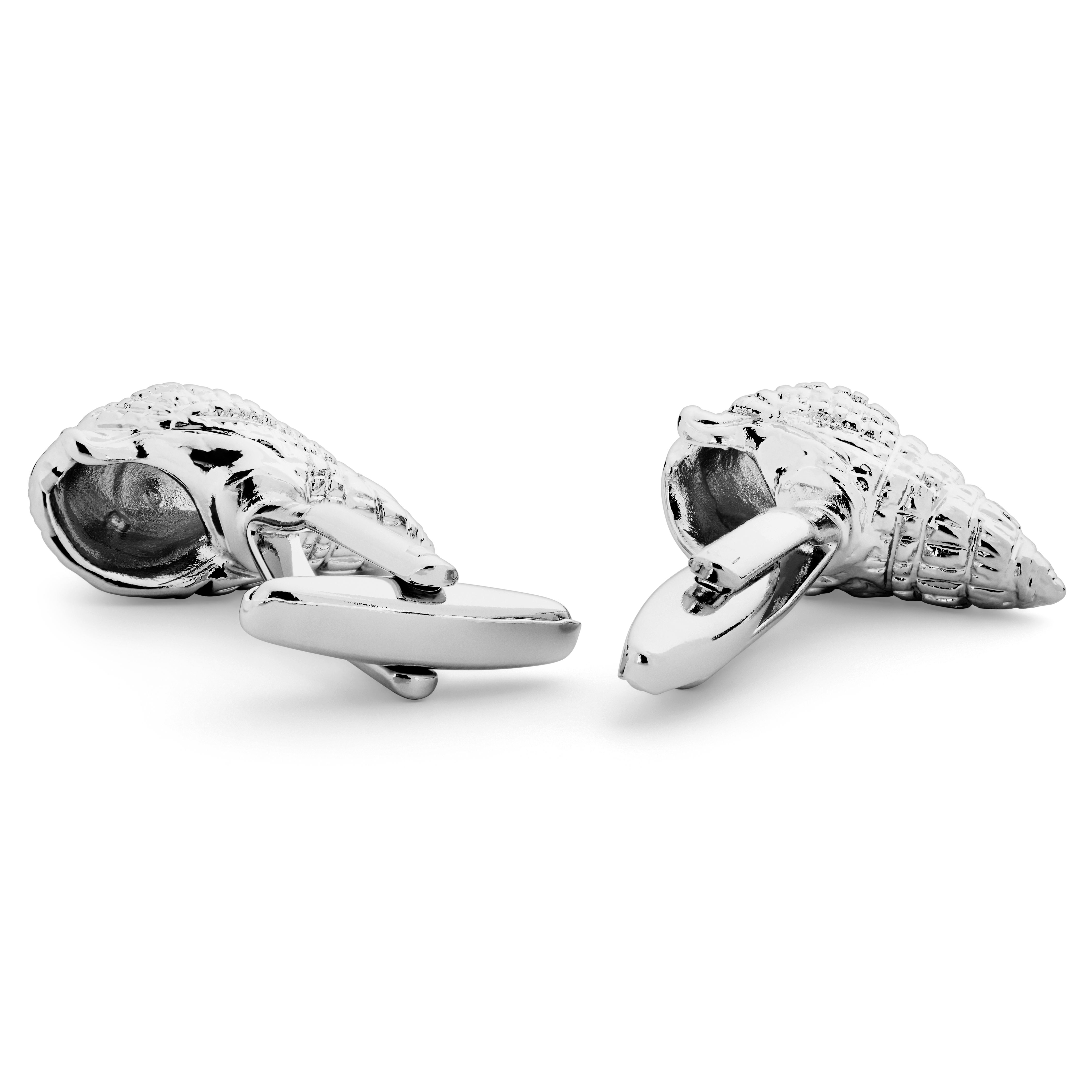 Pelagis | Silver-Tone Sea Shell Cufflinks - 2