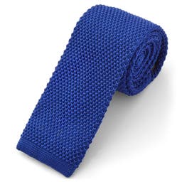 Плетена вратовръзка в кралски син цвят