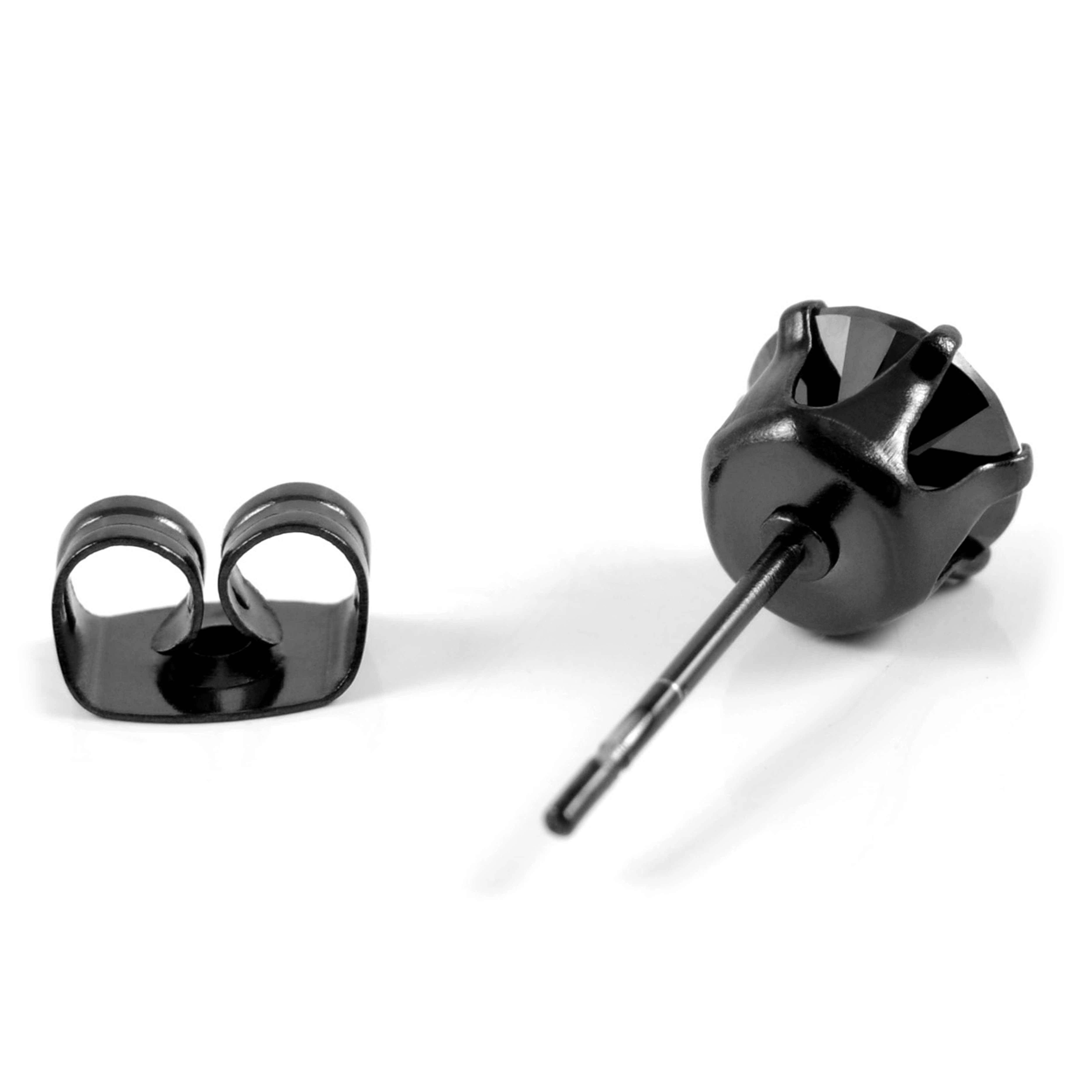 Blackness 8mm Zirconia Earring - 2
