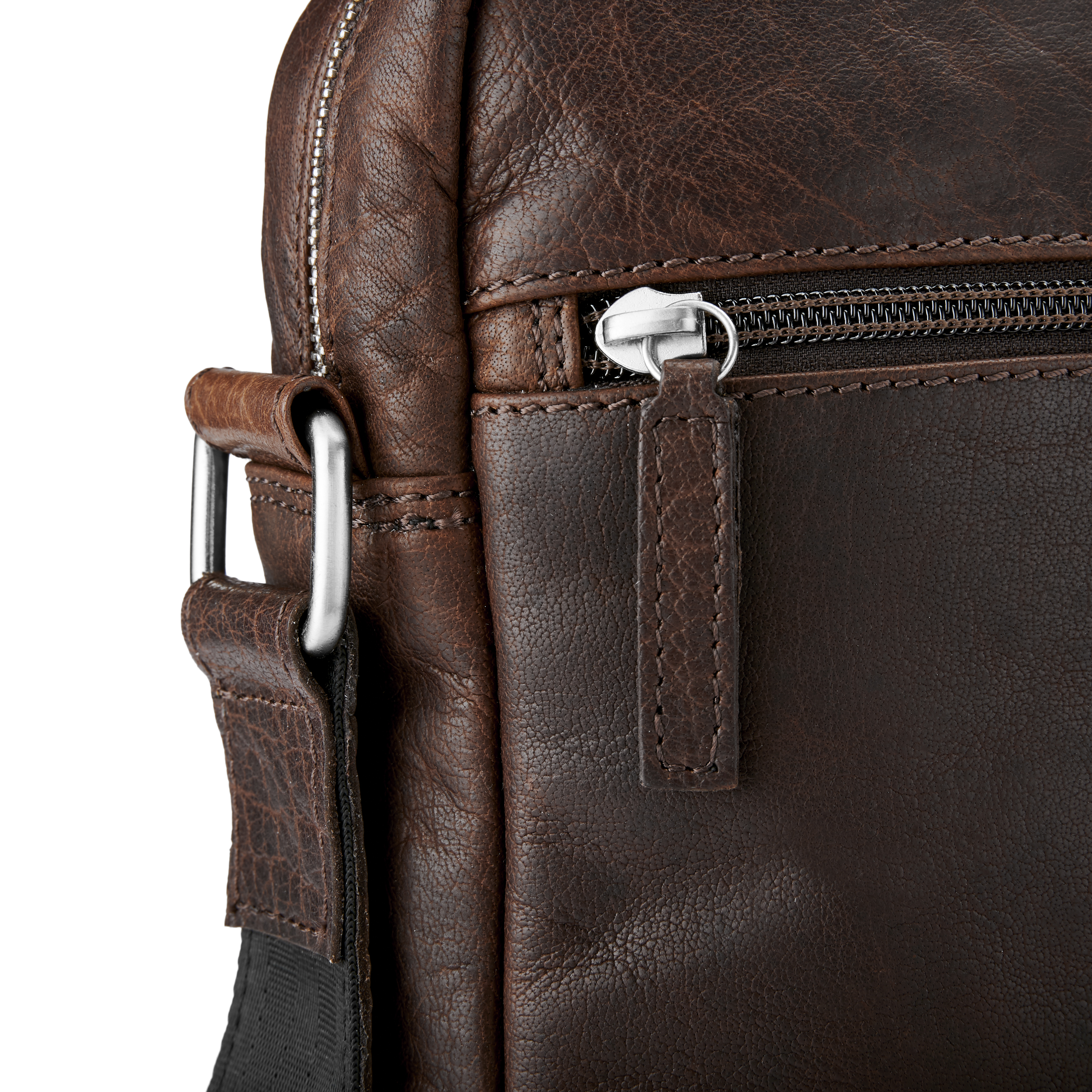 Bolso urbano clásico de cuero marrón Montreal - 12
