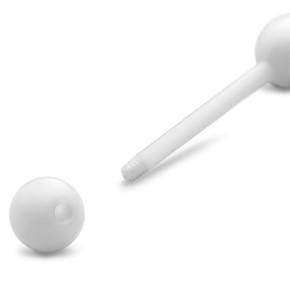hover: 16 mm Flexible White Acrylic Barbell hover: 16 mm Flexible White Acrylic Barbell