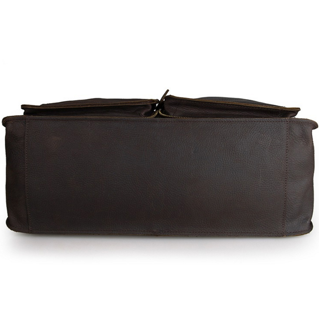 Καφέ Δερμάτινη Τσάντα Ταχυδρόμου Dual Pouch - 9