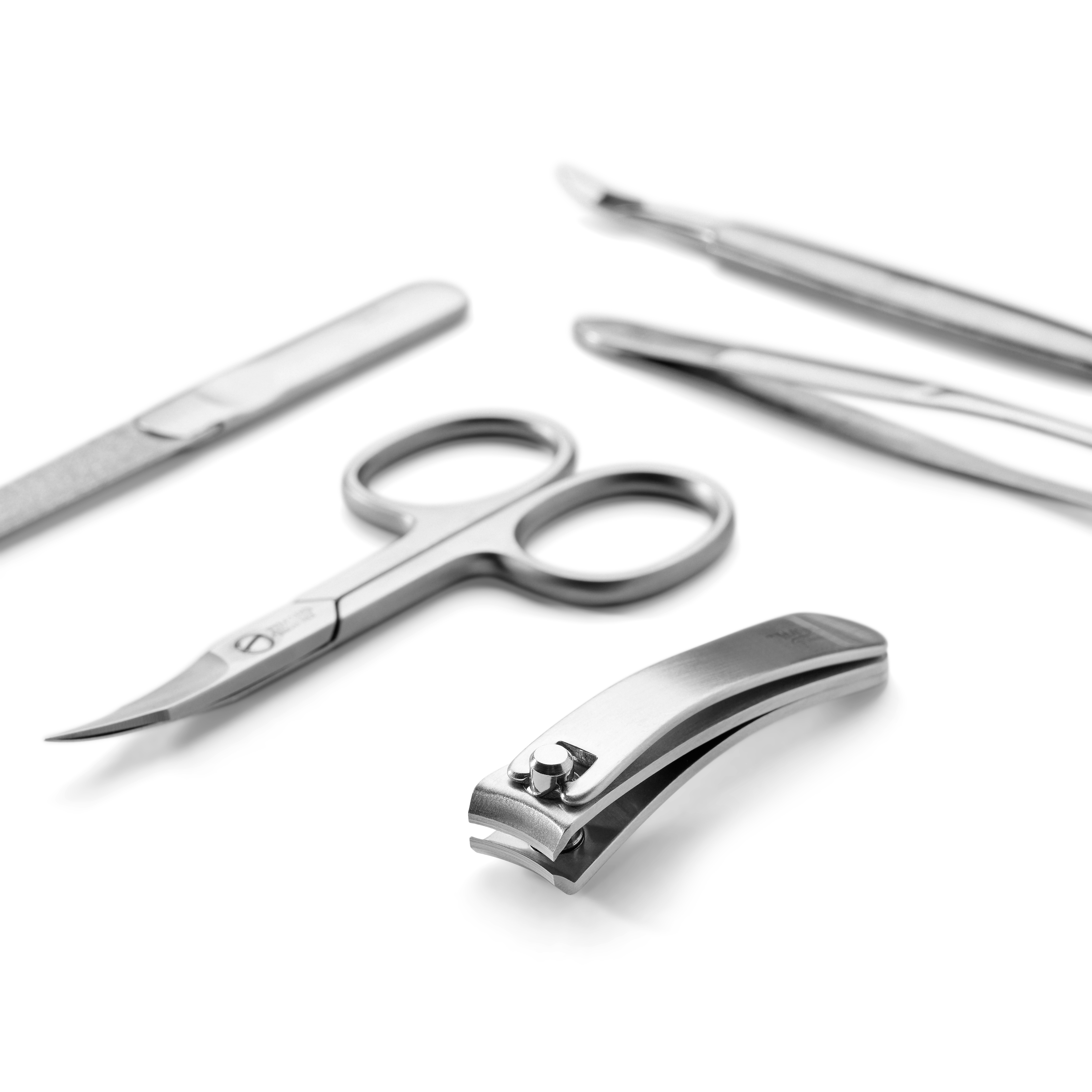 Leather & Stainless Steel Men's Manicure Set - 4