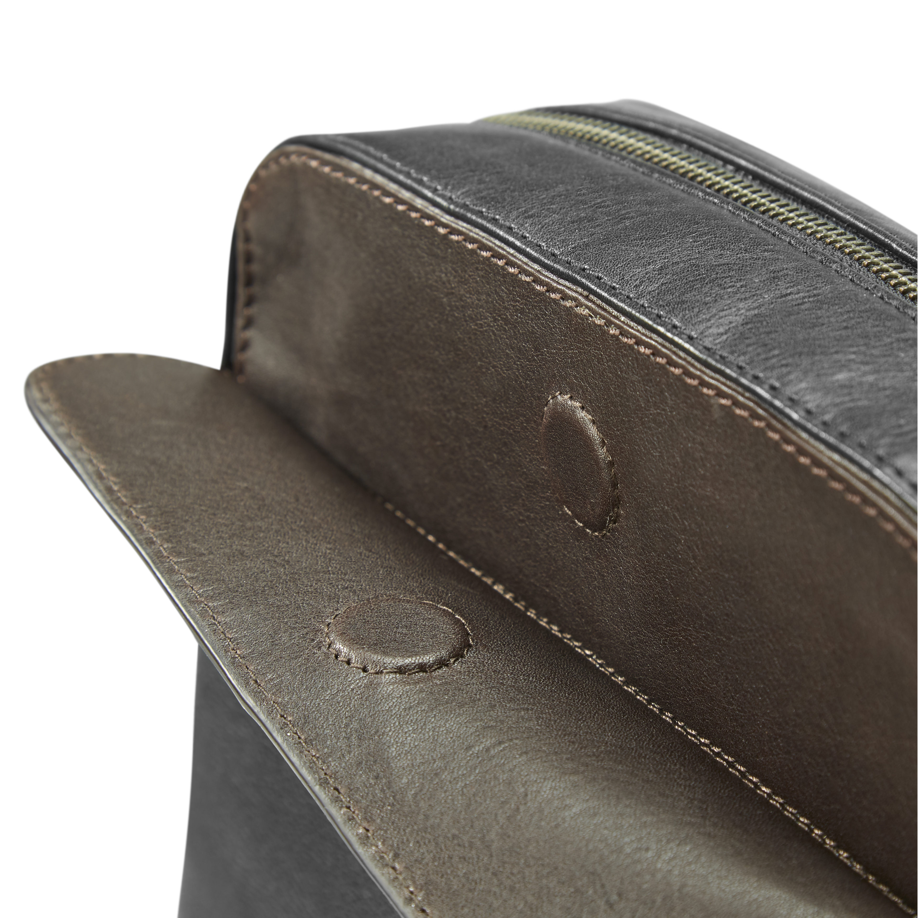 Sac à bandoulière en cuir noir et marron foncé Laurie - 11