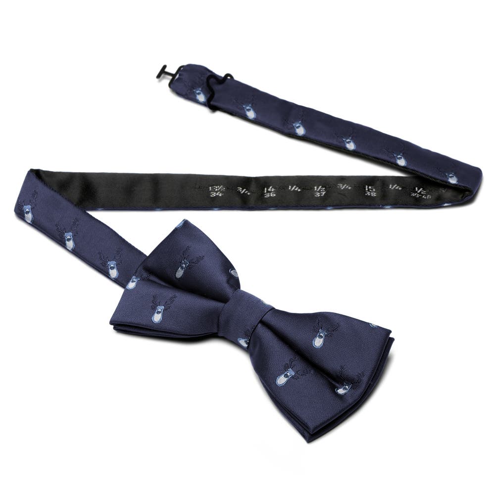 hover: Navy Christmas Reindeer Pre-Tied Bow Tie hover: Navy Christmas Reindeer Pre-Tied Bow Tie