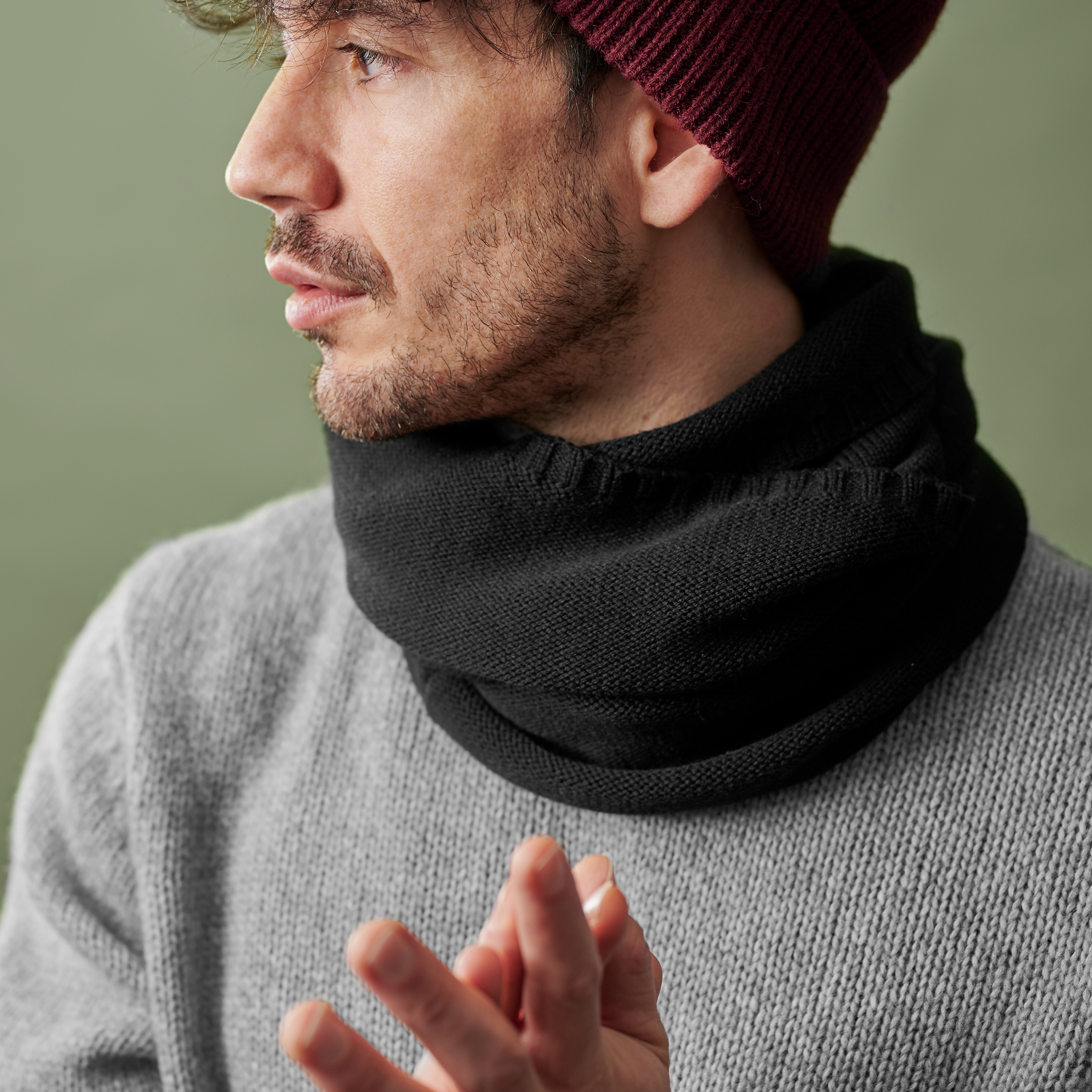 Fredo Schwarzer Montagna Schlauch Schal - 2