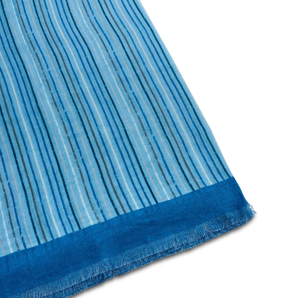 hover: Brux | Blue Striped Cotton Mix Scarf hover: Brux | Blue Striped Cotton Mix Scarf