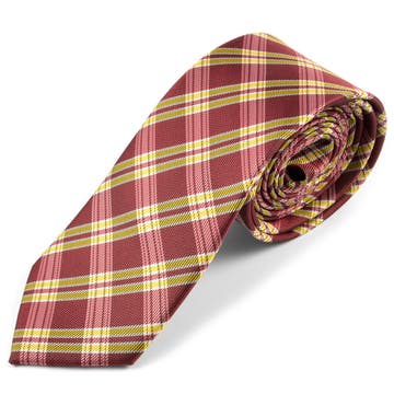Red & Gold Chequered Microfiber Tie Red & Gold Chequered Microfiber Tie