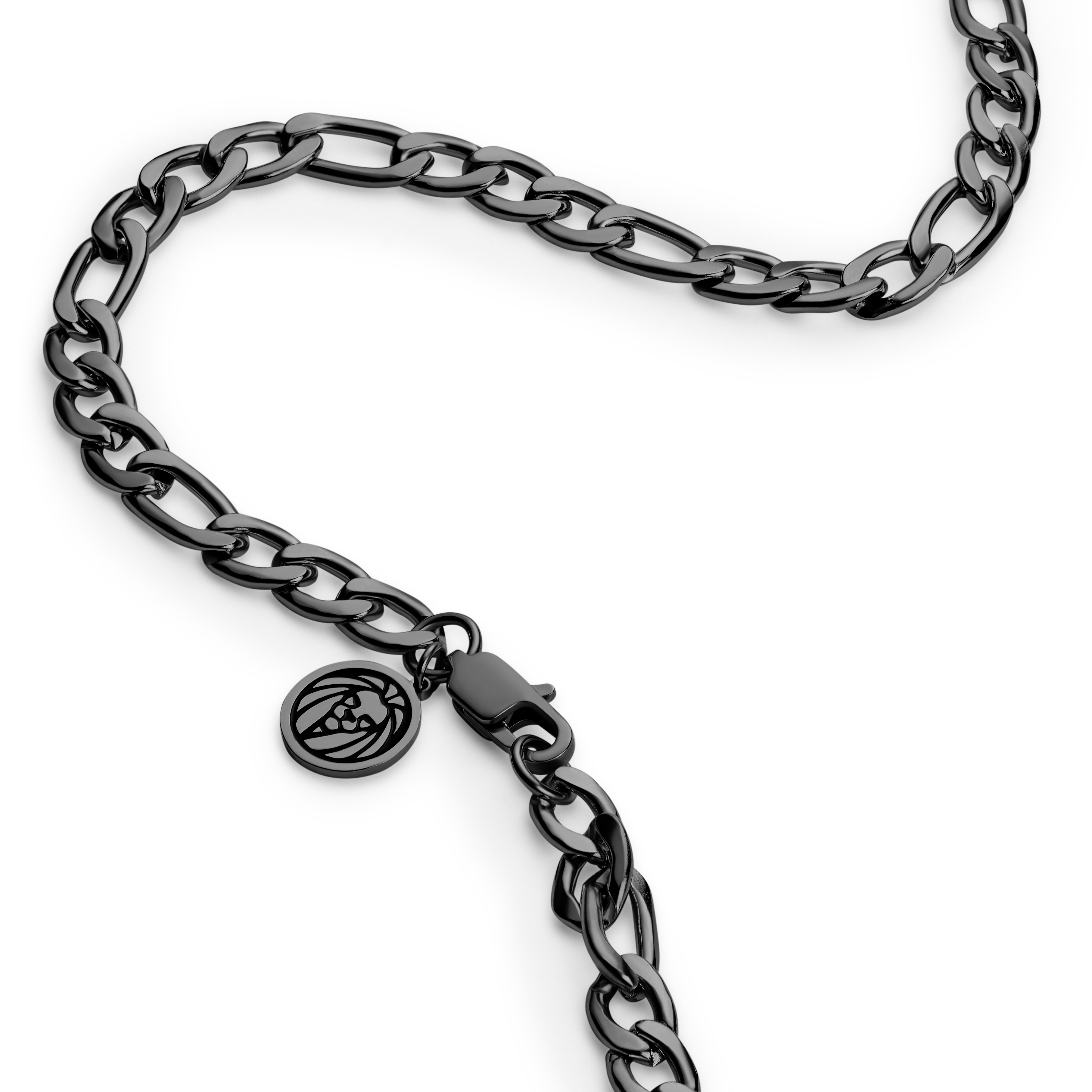 Essentials | 6 mm Gunmetal Black Figaro Chain Necklace - 3