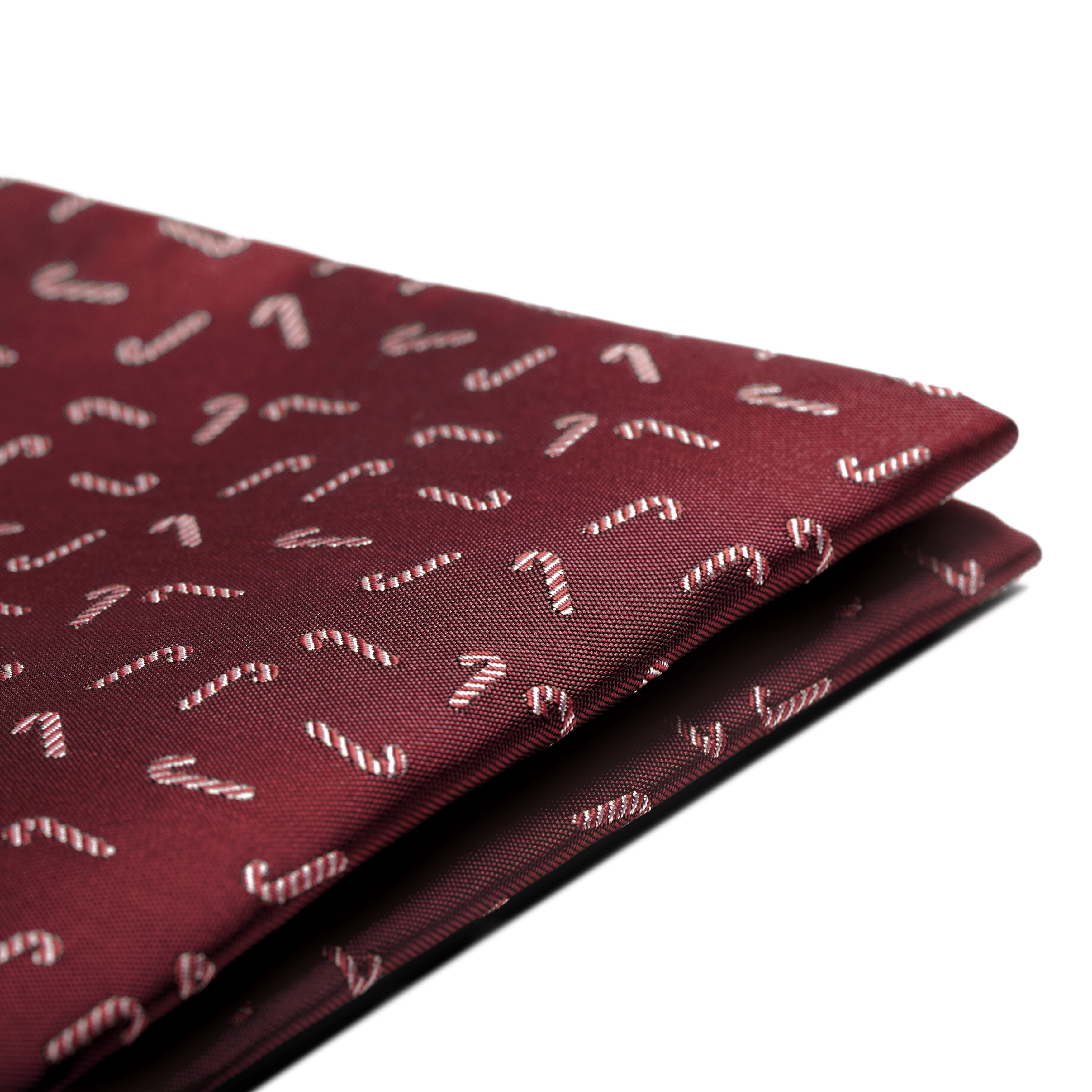 Burgunderrotes Weihnachts Einstecktuch Mit Zuckerstangen - 3