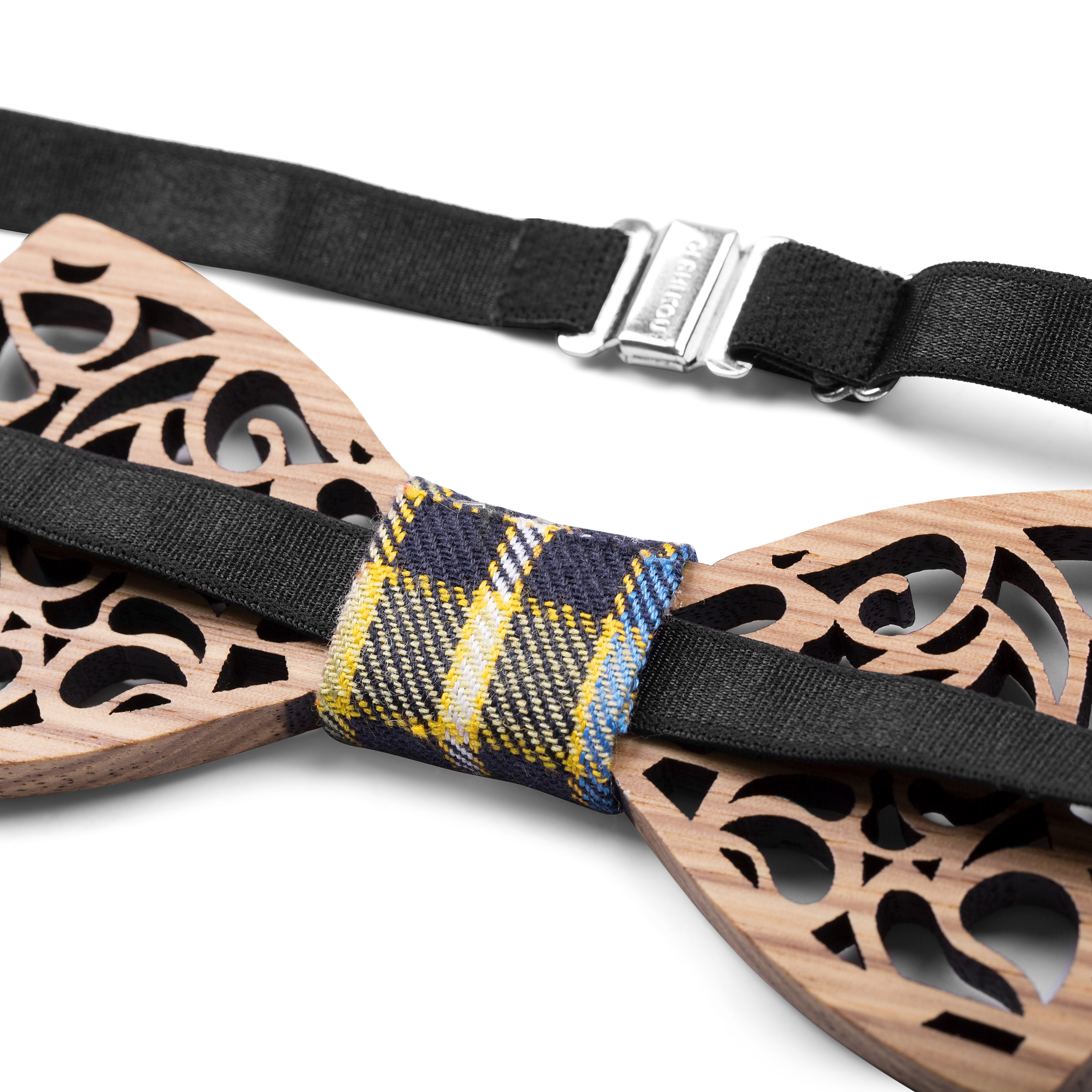 Butterfly Zebrawood Bow Tie With Colourful Cloth Centerpiece