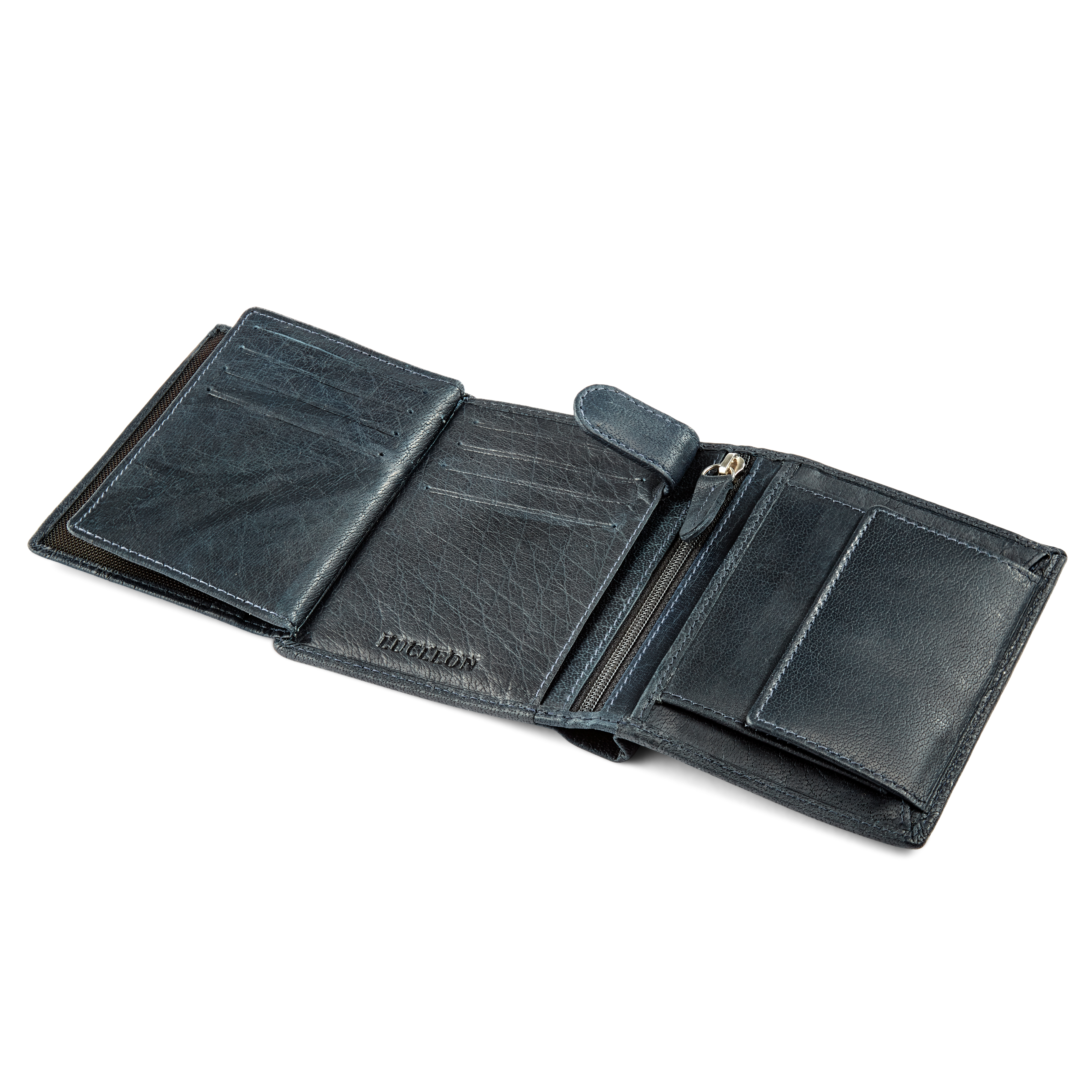 Cartera de cuero vintage azul marino RFID Montreal  - 7