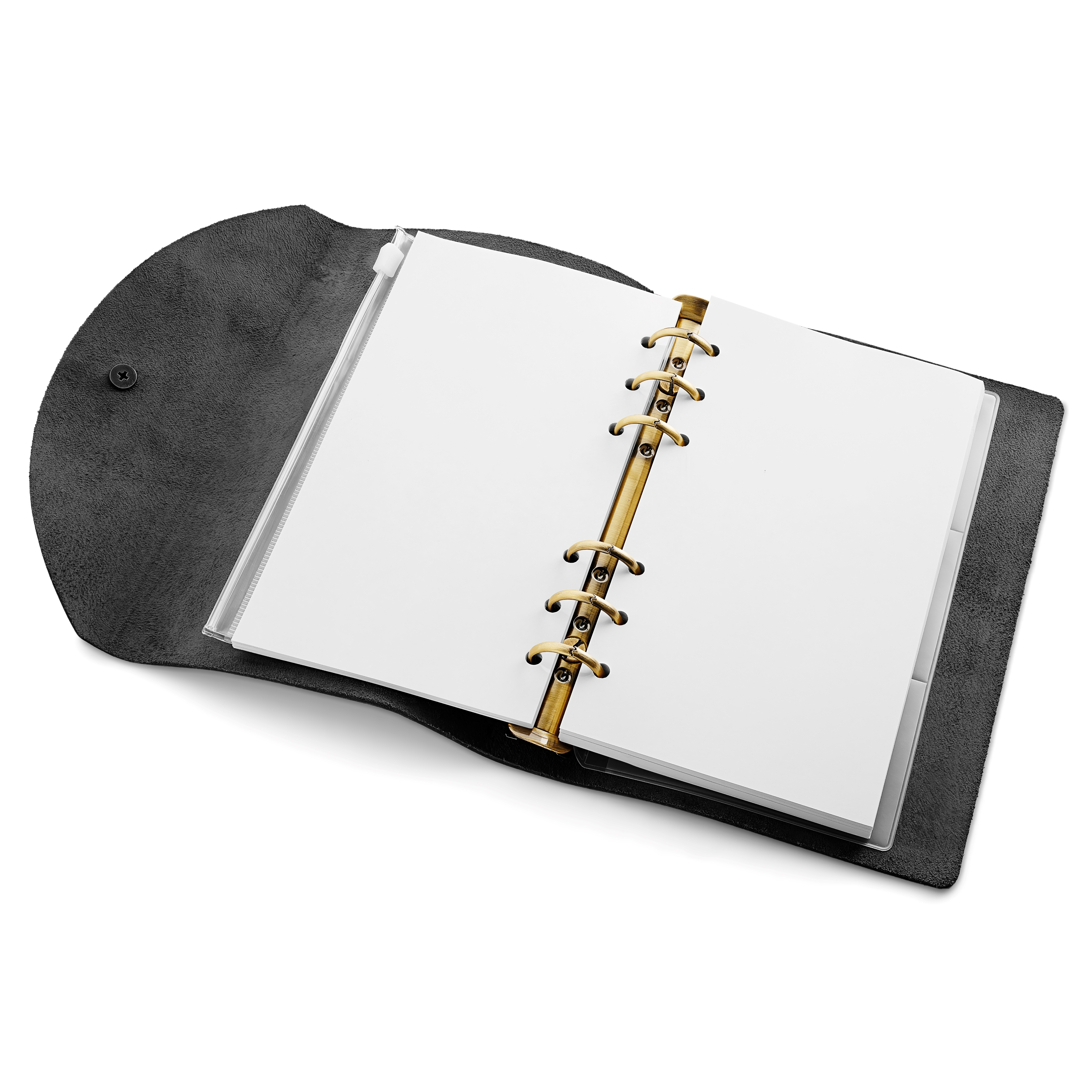 Notebook | Black Leather | Flower Clasp - 4