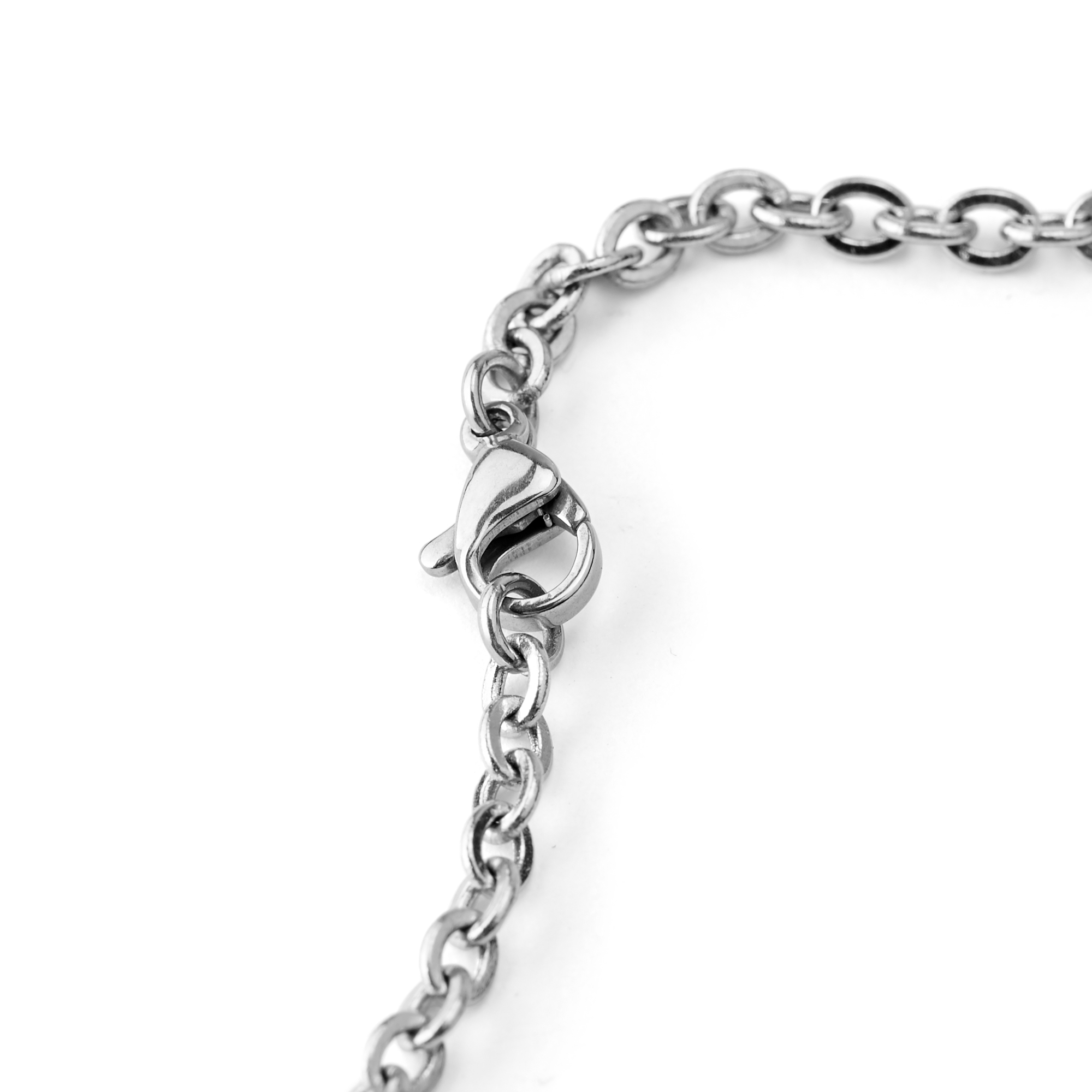 Silver-Tone Stainless Steel Cross Of Nails Cable Chain Necklace - 4