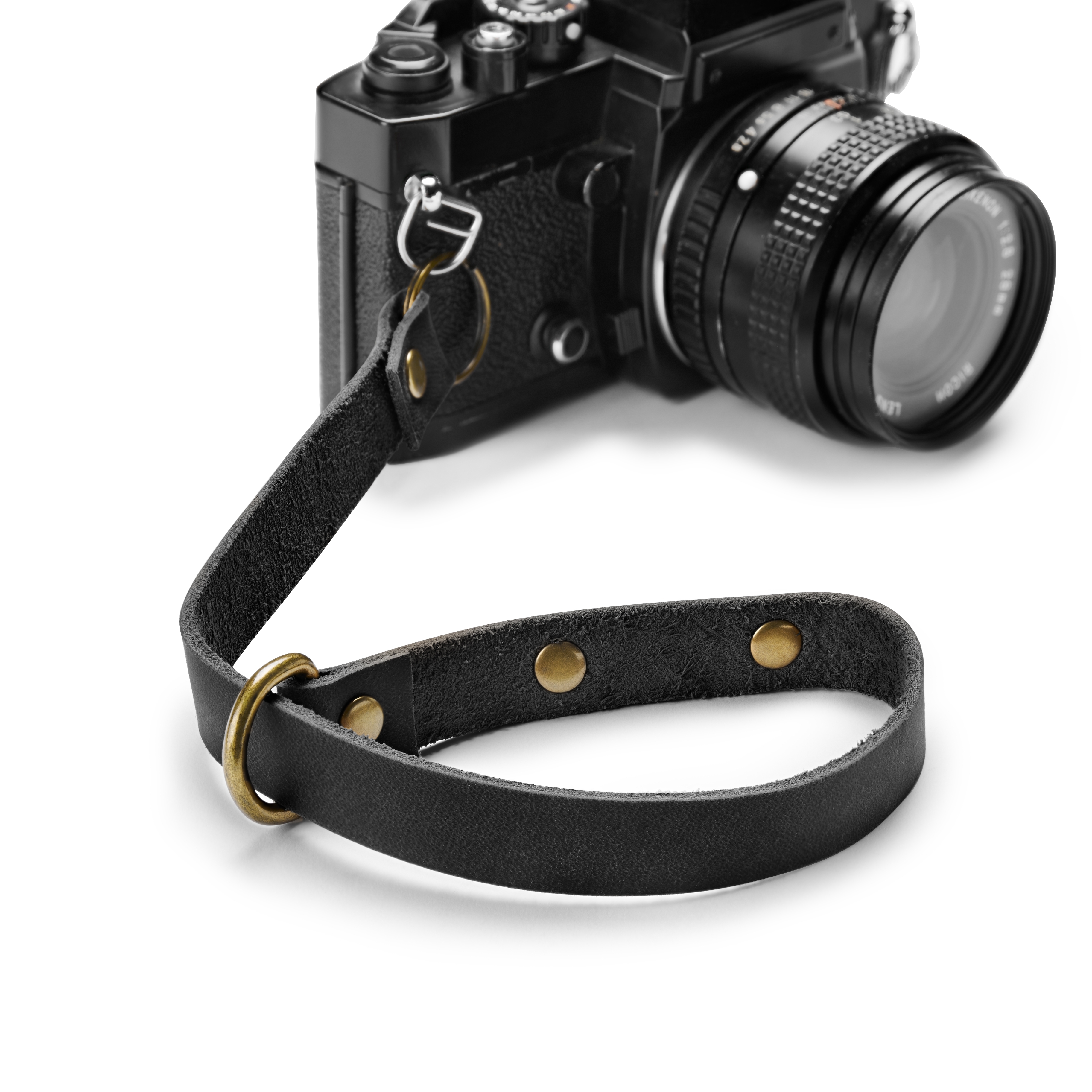 Kamera-Armband | Schwarzes Vintage-Leder - 2