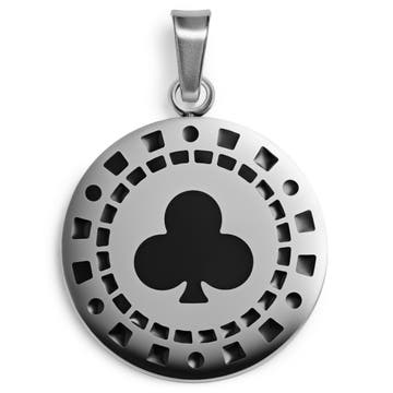 Ace | Silver-tone Clubs Poker Chip Pendant Ace | Silver-tone Clubs Poker Chip Pendant