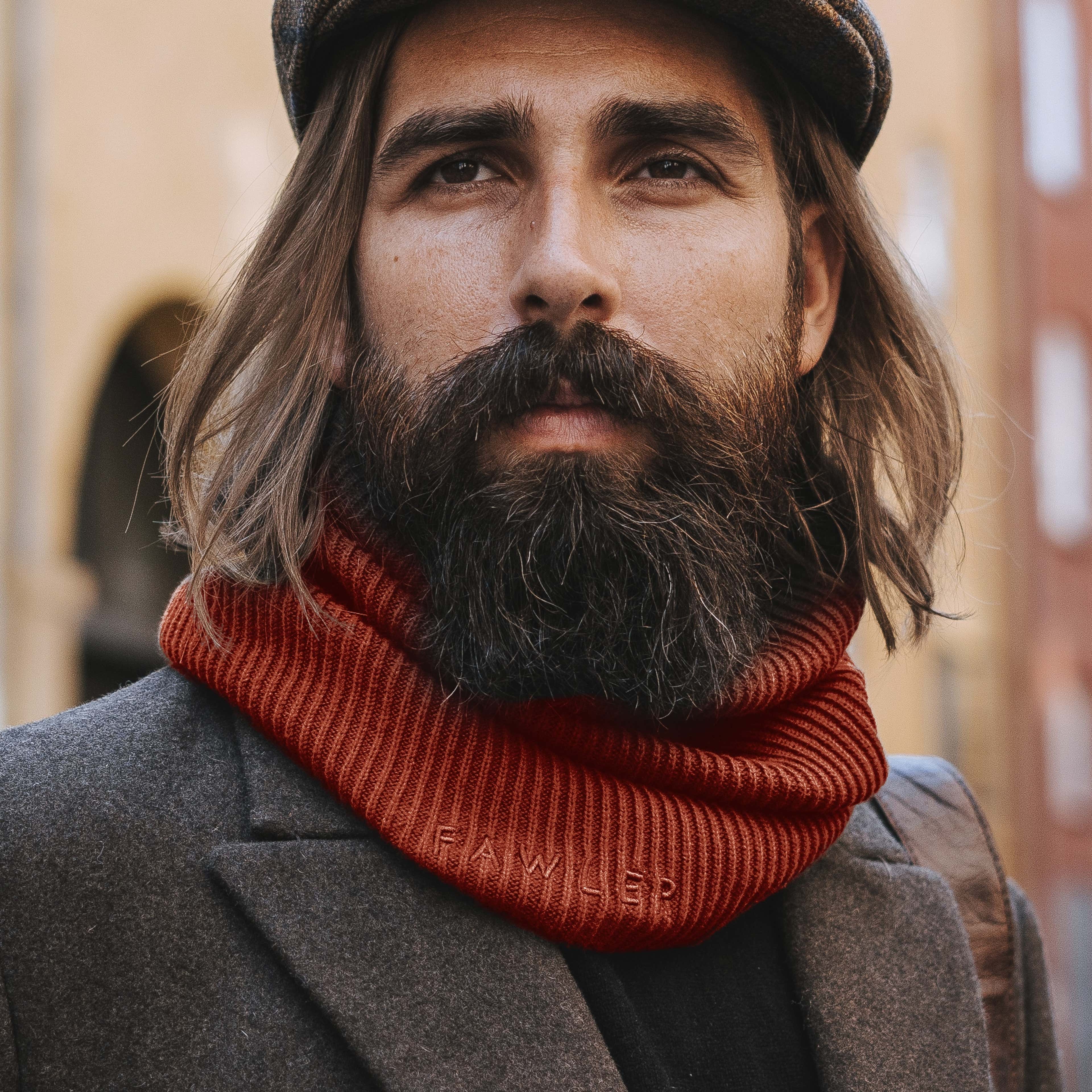 Frisco Rust-Red Urban Tube Scarf  - 3 - hover gallery