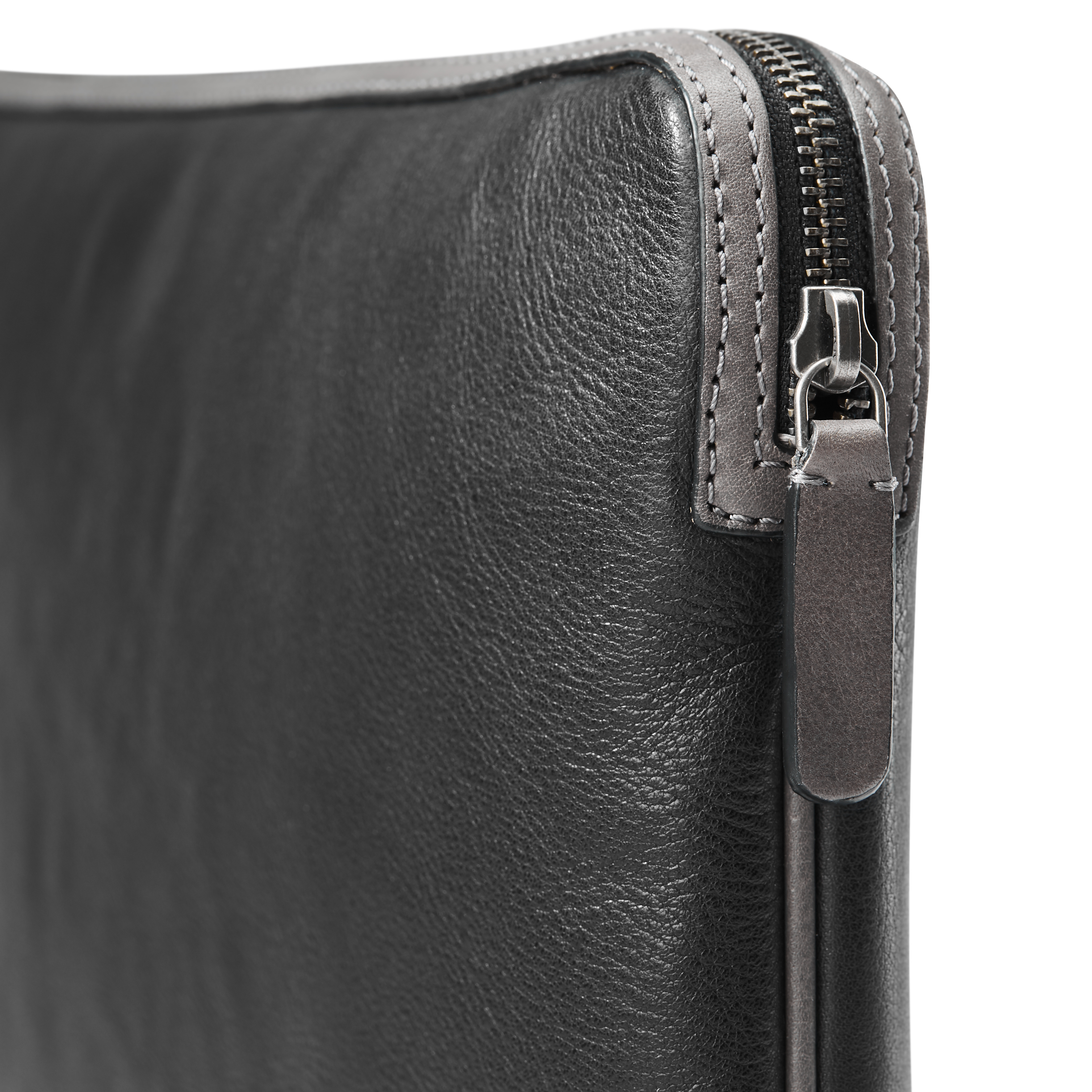Étui pour ordinateur portable en cuir noir et gris Lou - 9