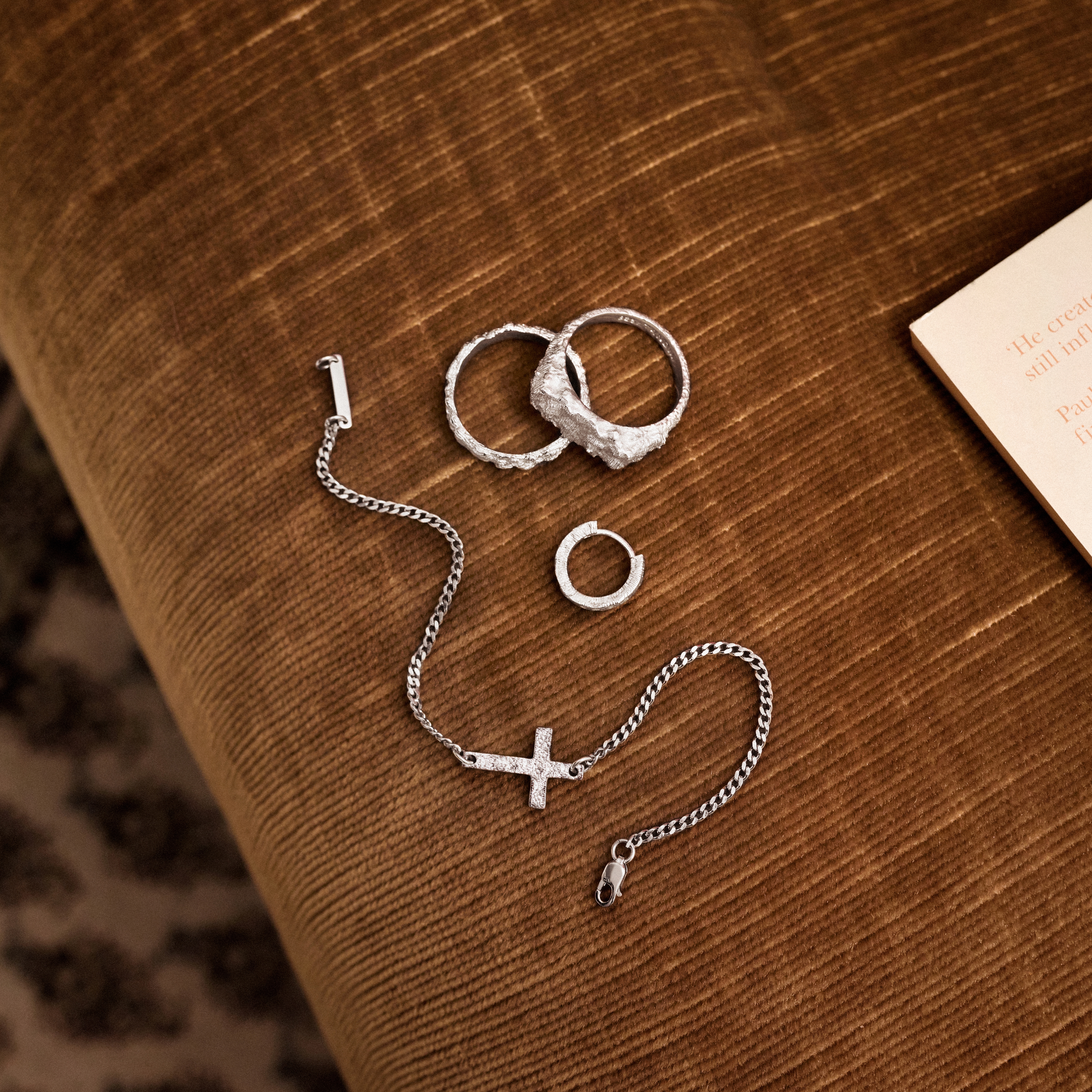 Rustic | Pulsera con cruz de estilo rústico de plata de ley 925 - 6