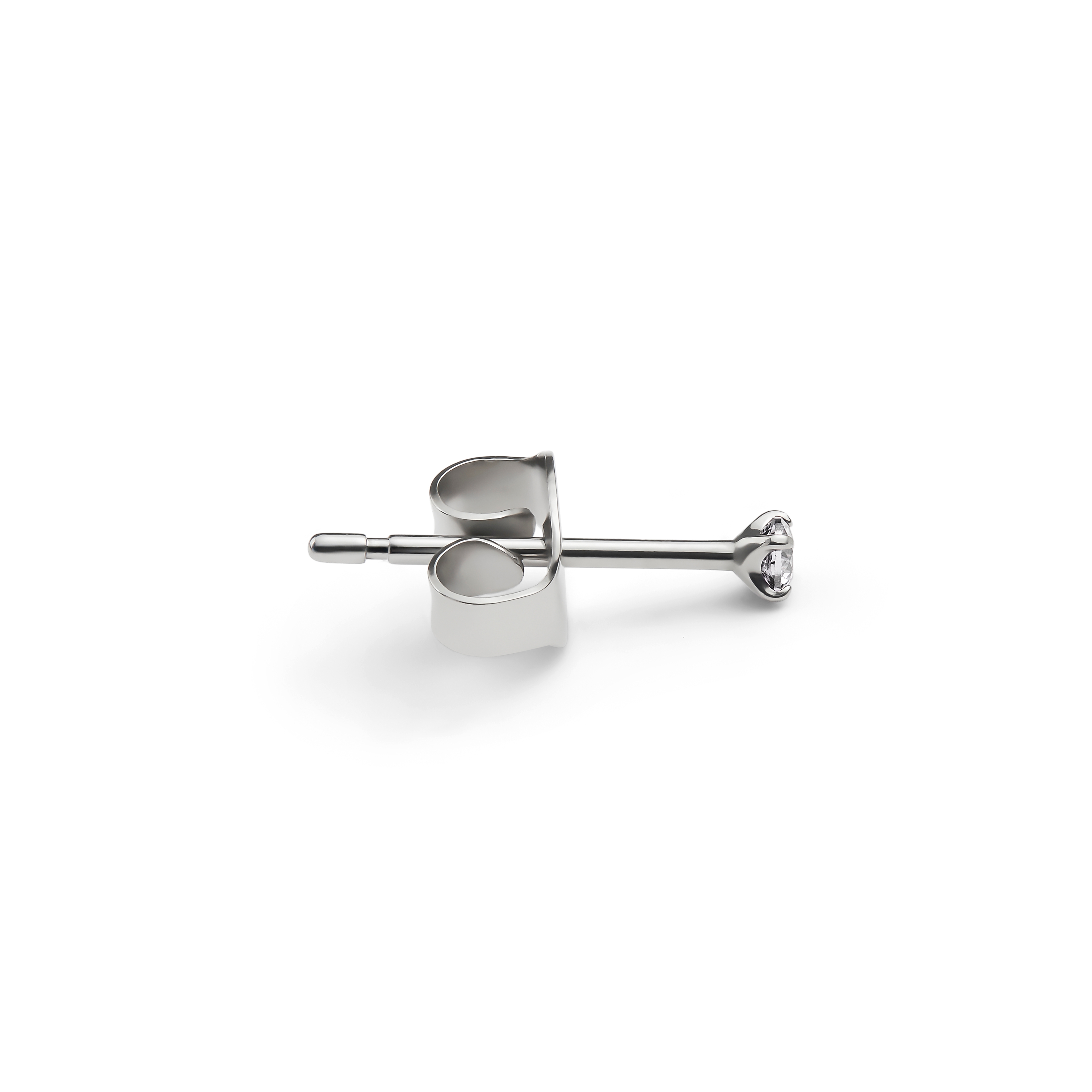 Aura | Clou d'oreille en titane avec zircone blanche - 2 mm - 2